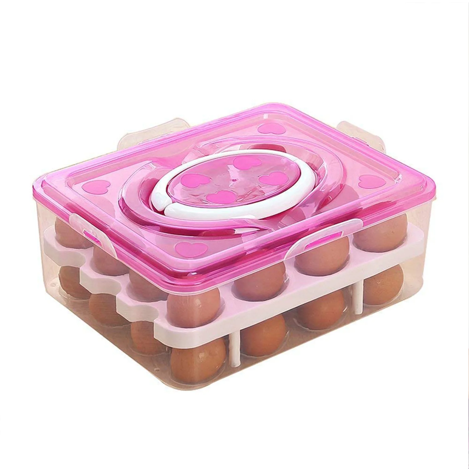 2 Layer 32 Grid Egg Tray with Lid Carrier Holder1 Pc - Image 4