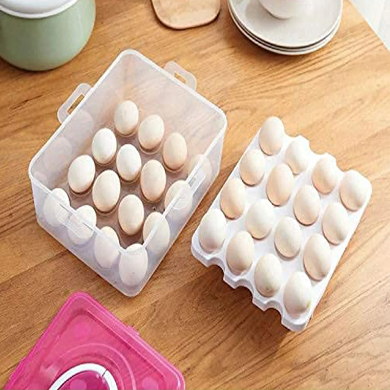 2 Layer 32 Grid Egg Tray with Lid Carrier Holder1 Pc - Image 5