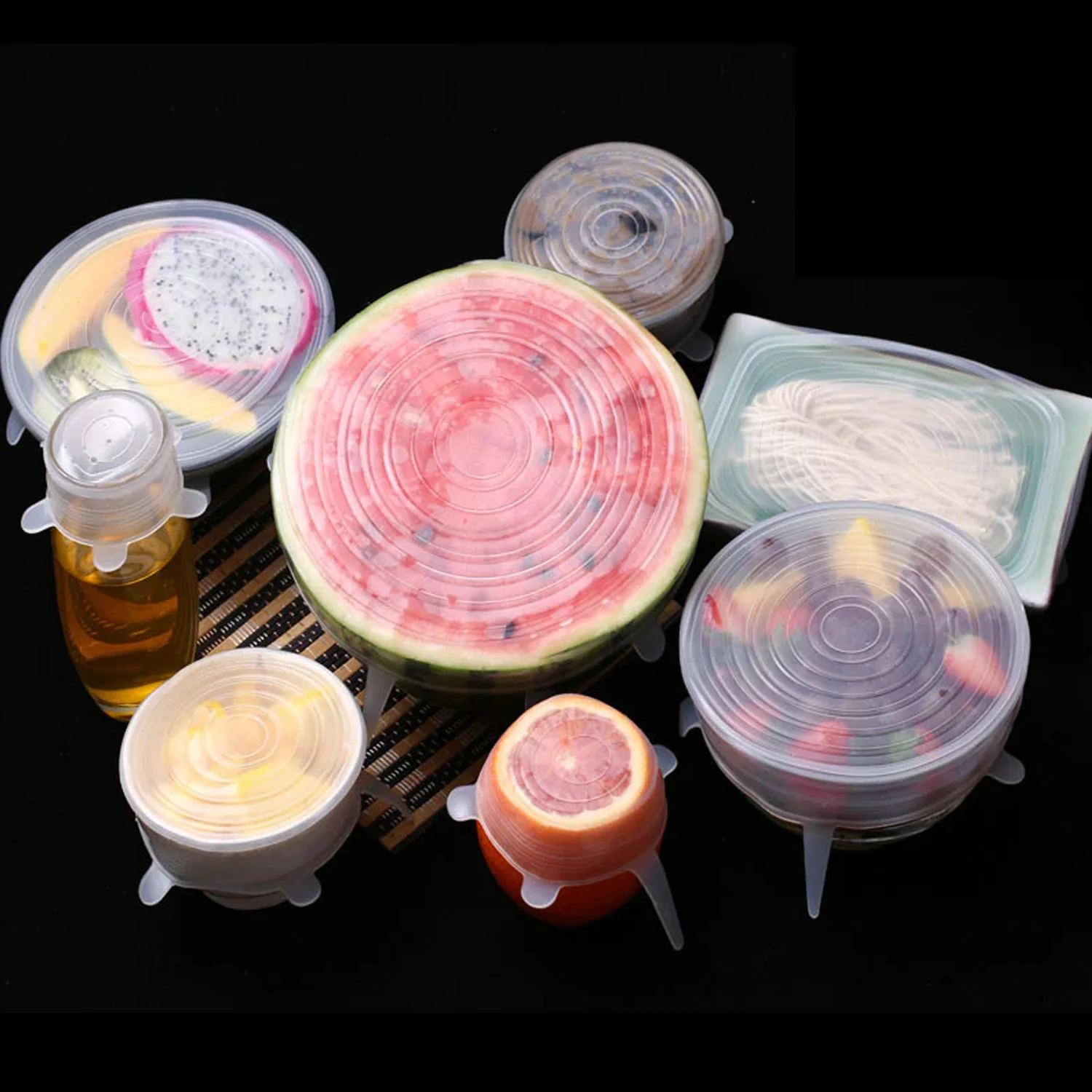 Silicone Stretch Lids, Microwave & Freezer Safe Food Covers (6 Pcs Set /95 Gm ) - Image 10