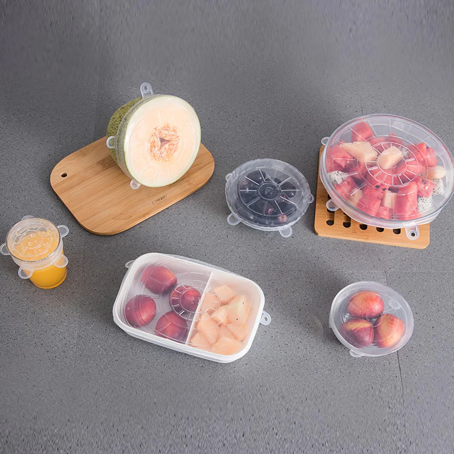 Silicone Stretch Lids, Microwave & Freezer Safe Food Covers (6 Pcs Set /95 Gm ) - Image 8