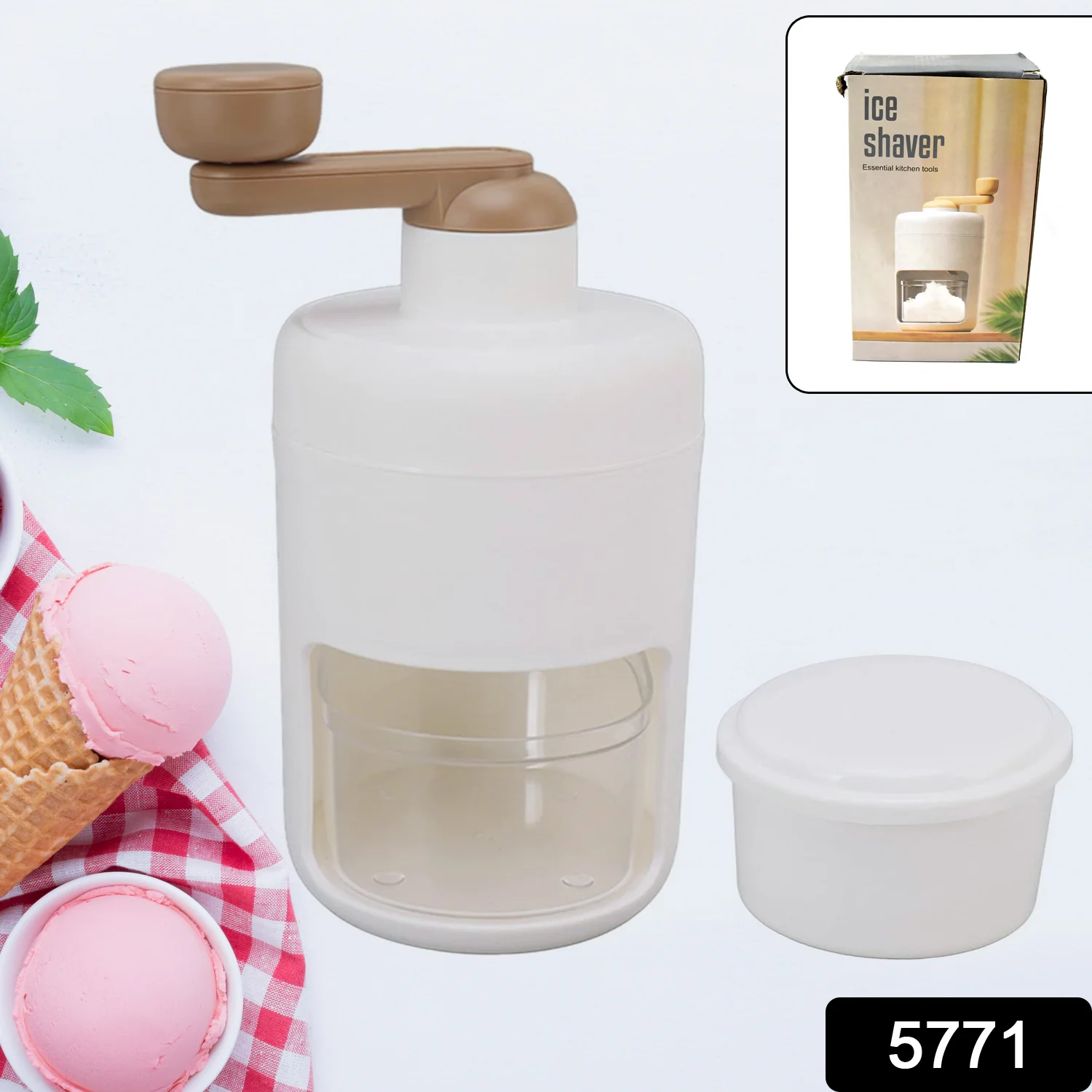 Portable Gola Maker and Ice Crusher | Manual Shaved Ice & Smoothie Machine - Image 2