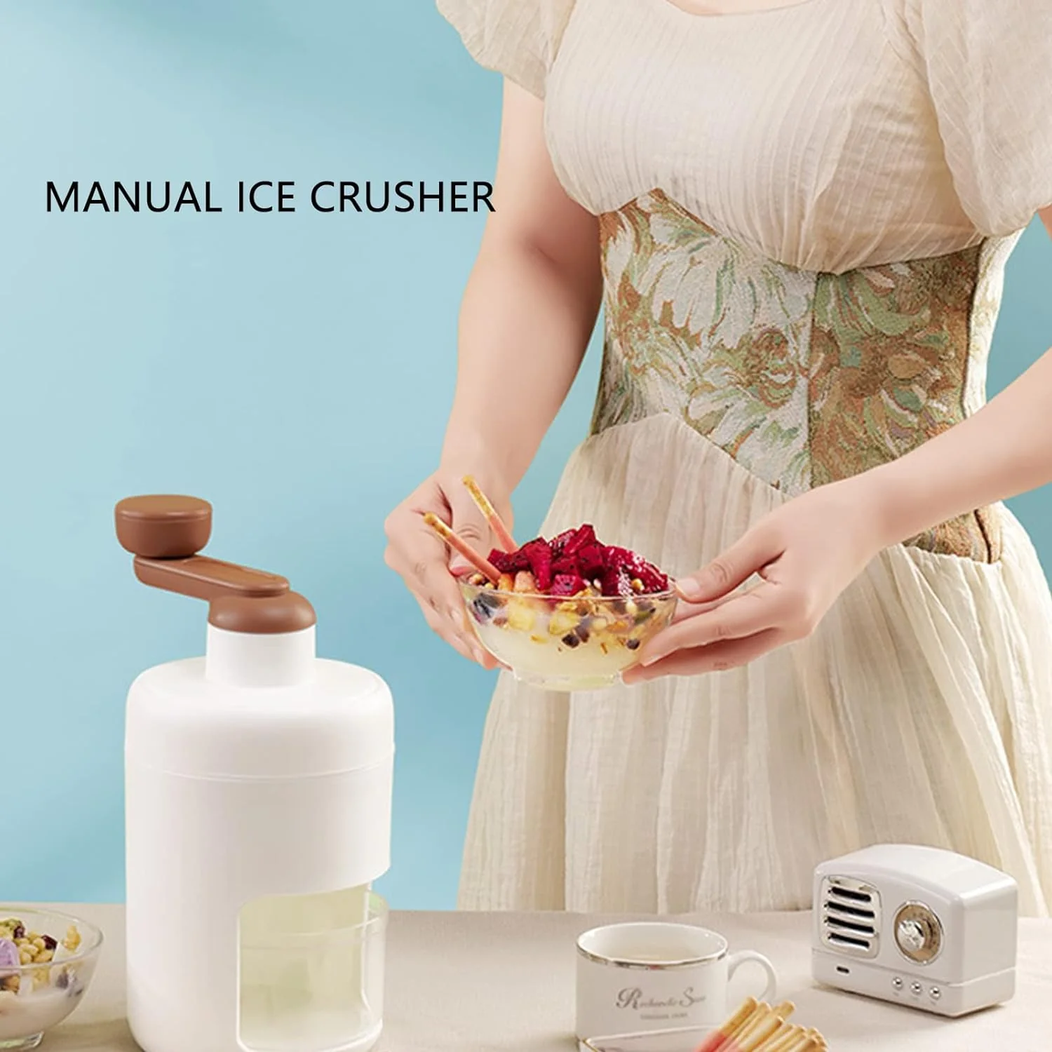 Portable Gola Maker and Ice Crusher | Manual Shaved Ice & Smoothie Machine - Image 3