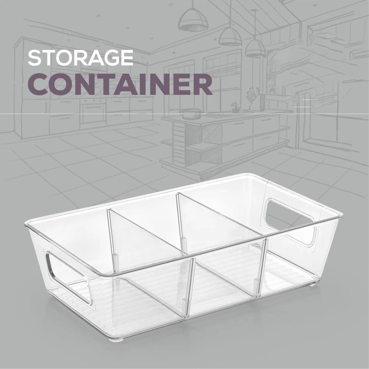 Plastic Refrigerator Organizer Bins, 1 Stackable Fridge Organizers with Handle, Clear Organizing Food Fruit Vegetables Pantry Storage Bins for Freezer kitchen Cabinet Organization and Storage (1 Pc Mix Color) - Image 10