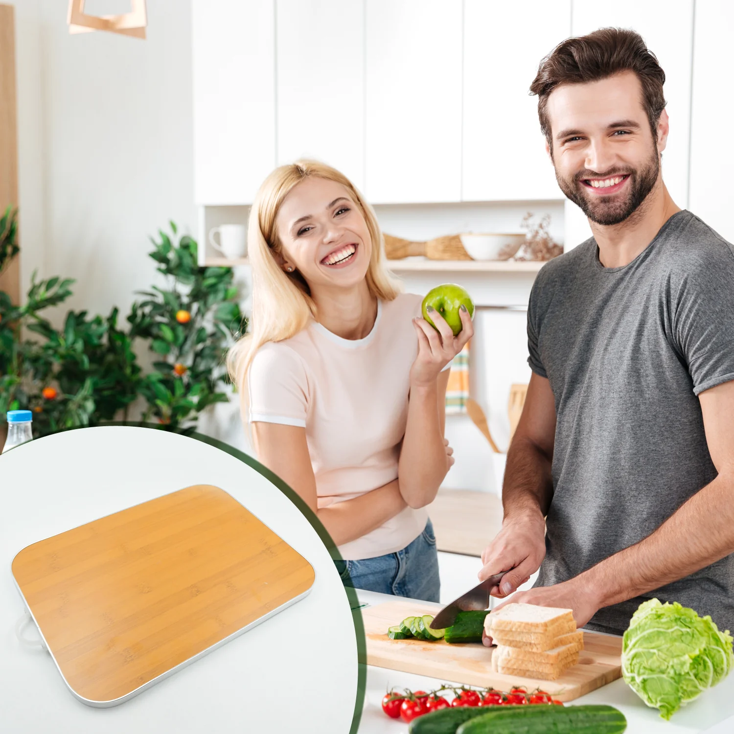 Wooden Chopping Board Big Size Kitchen Chopping Board Household Cutting Board Knife Board Vegetable Cutting and Fruit Multi-purpose Steel Vs Wooden Sticky Board Cutting board For Kitchen Use - Image 3
