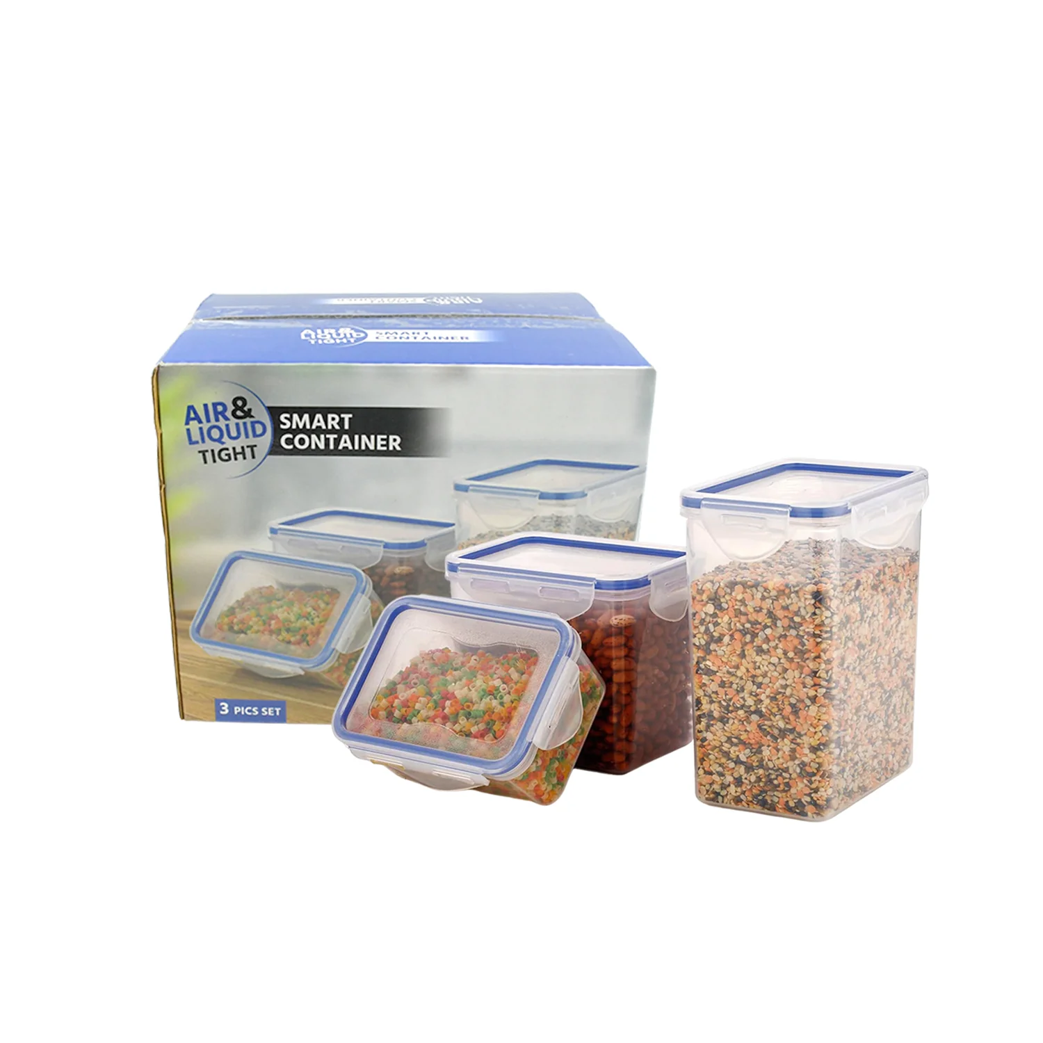 Set of 3 Rectangular Airtight Food Storage Containers with Lids - Image 5