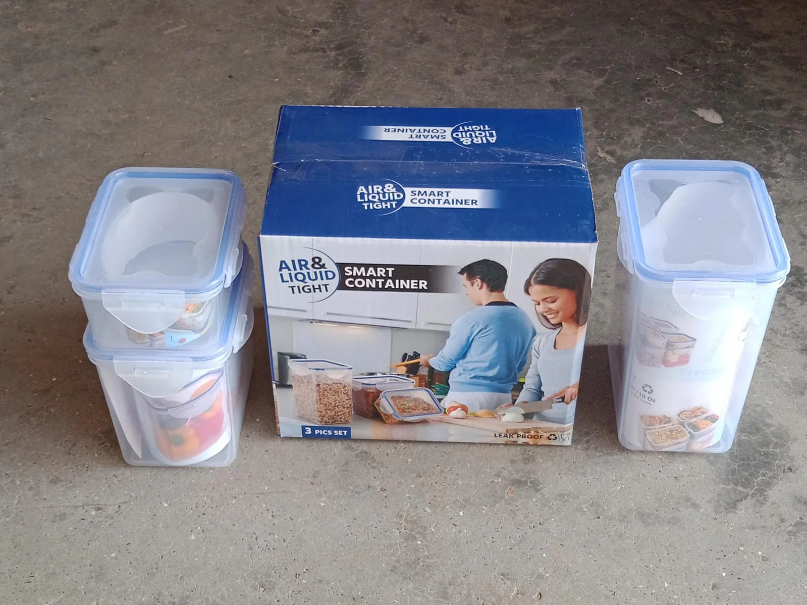 Set of 3 Rectangular Airtight Food Storage Containers with Lids - Image 8