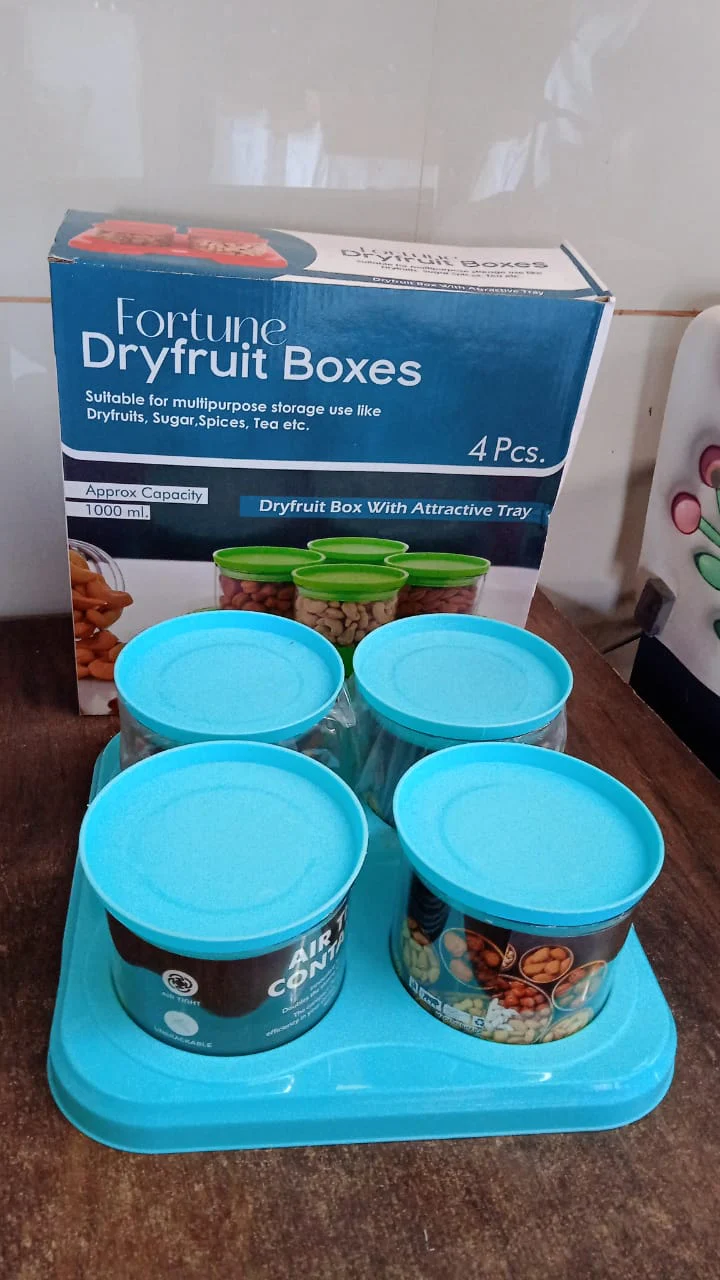 Airtight Container Jar 4 Pc Set with Tray for Kitchen - Image 9