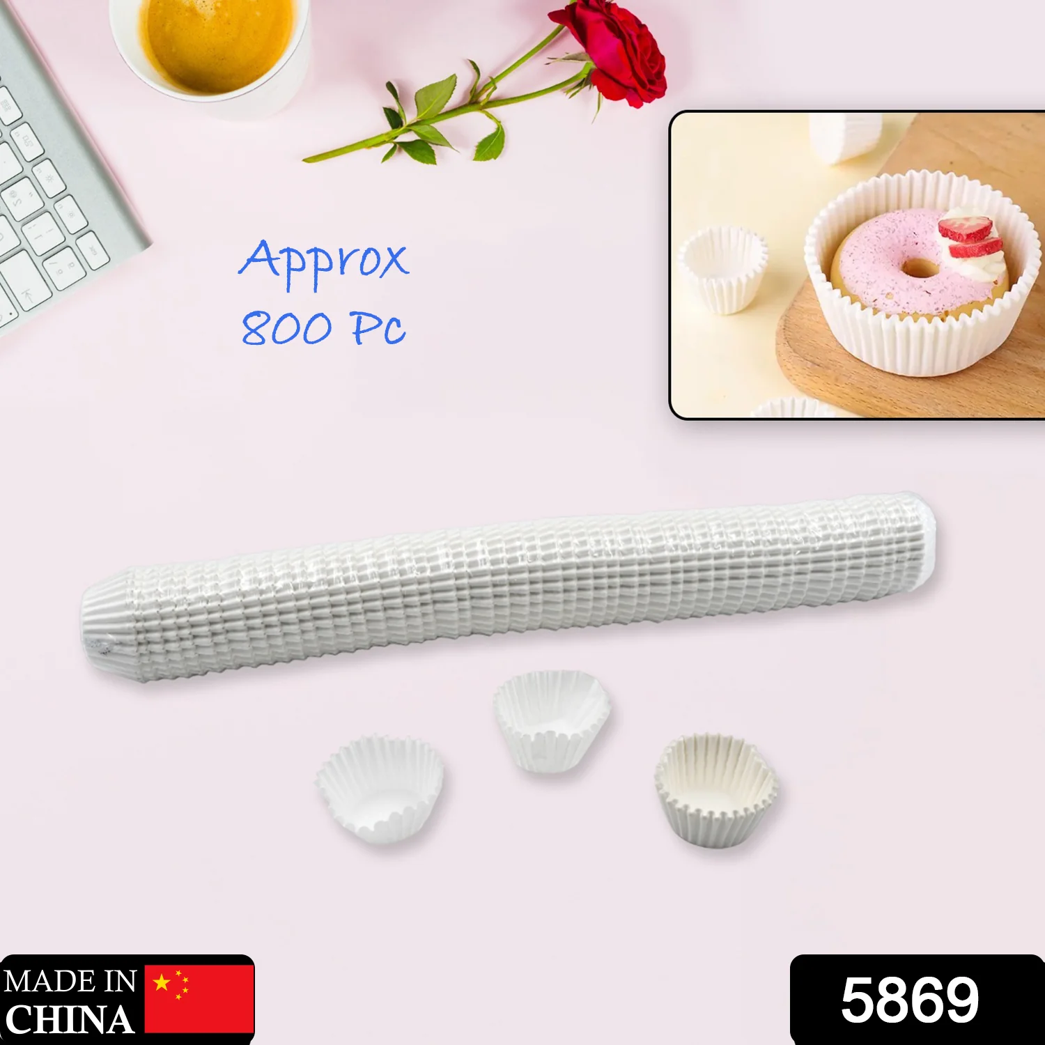 Muffin Cases Paper Mini Paper Cupcake Liners 1 inches (Approx 800pc Set) - Image 2