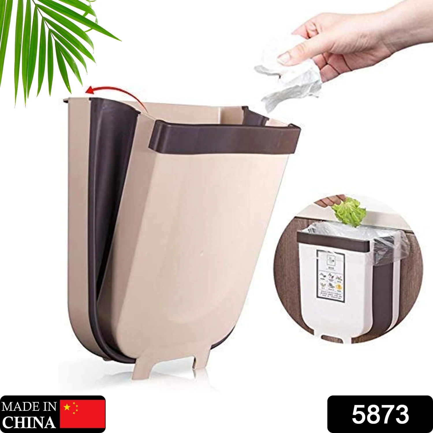 Hanging Trash Can for Kitchen Cabinet Door, Hanging Trash Holder for Bathroom Office - Image 2