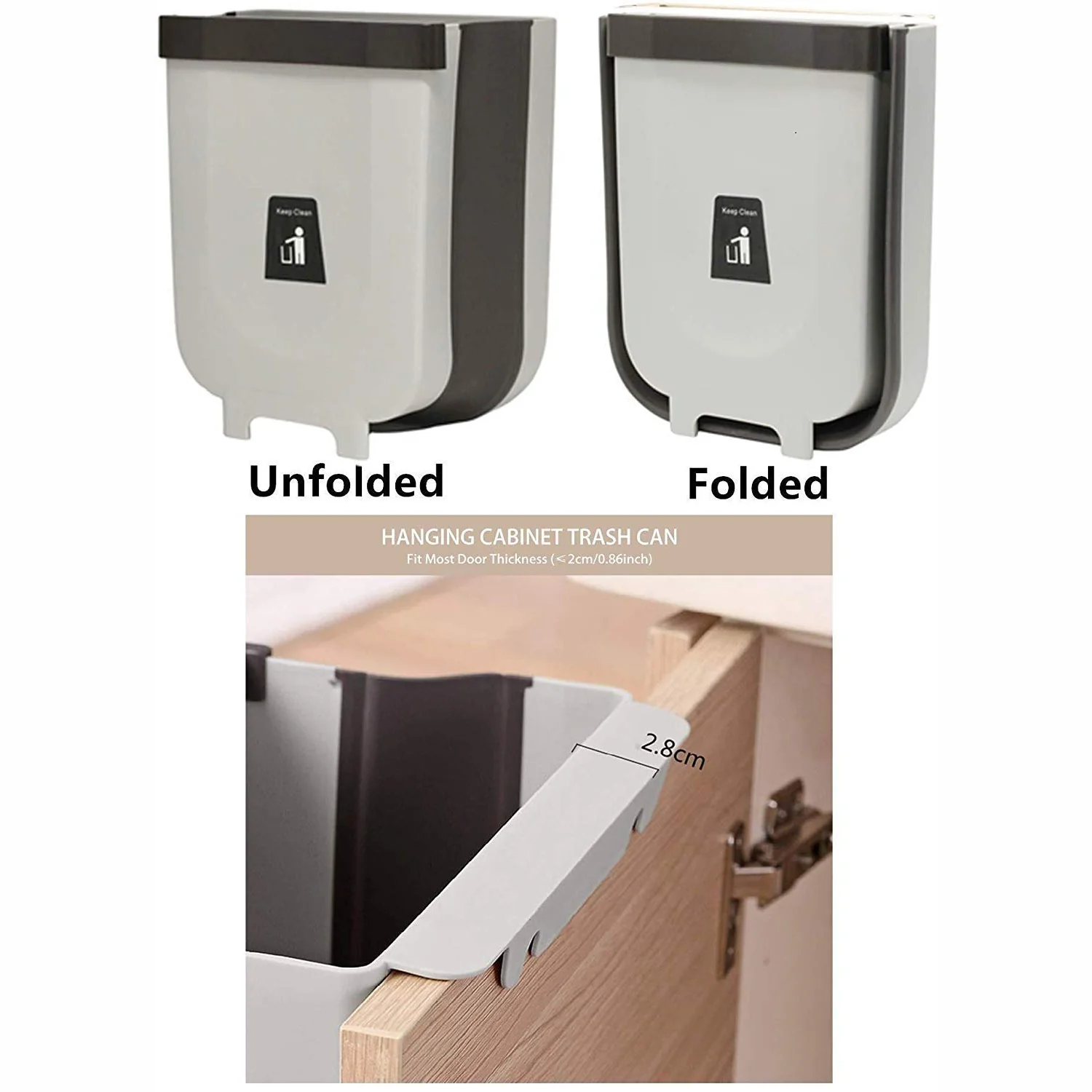 Hanging Trash Can for Kitchen Cabinet Door, Hanging Trash Holder for Bathroom Office - Image 6