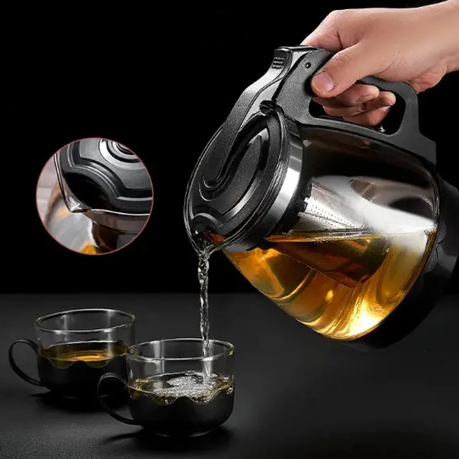 Flame Proof Glass Kettle and Cup Set with Strainer High Quality Set  24 Pc - Image 3