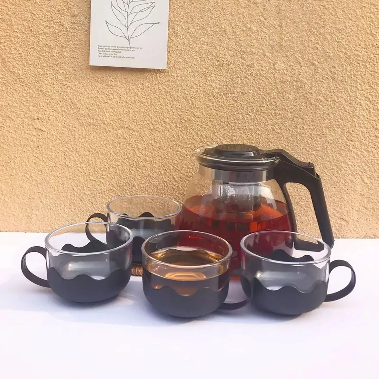 Flame Proof Glass Kettle and Cup Set with Strainer High Quality Set  24 Pc - Image 6