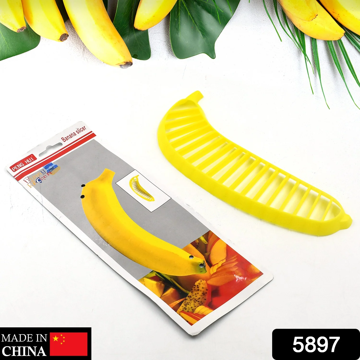 Banana Slicer- for Fruit Salads Handle Plastic Banana Fruit Slicer Cutter Chopper - Image 2