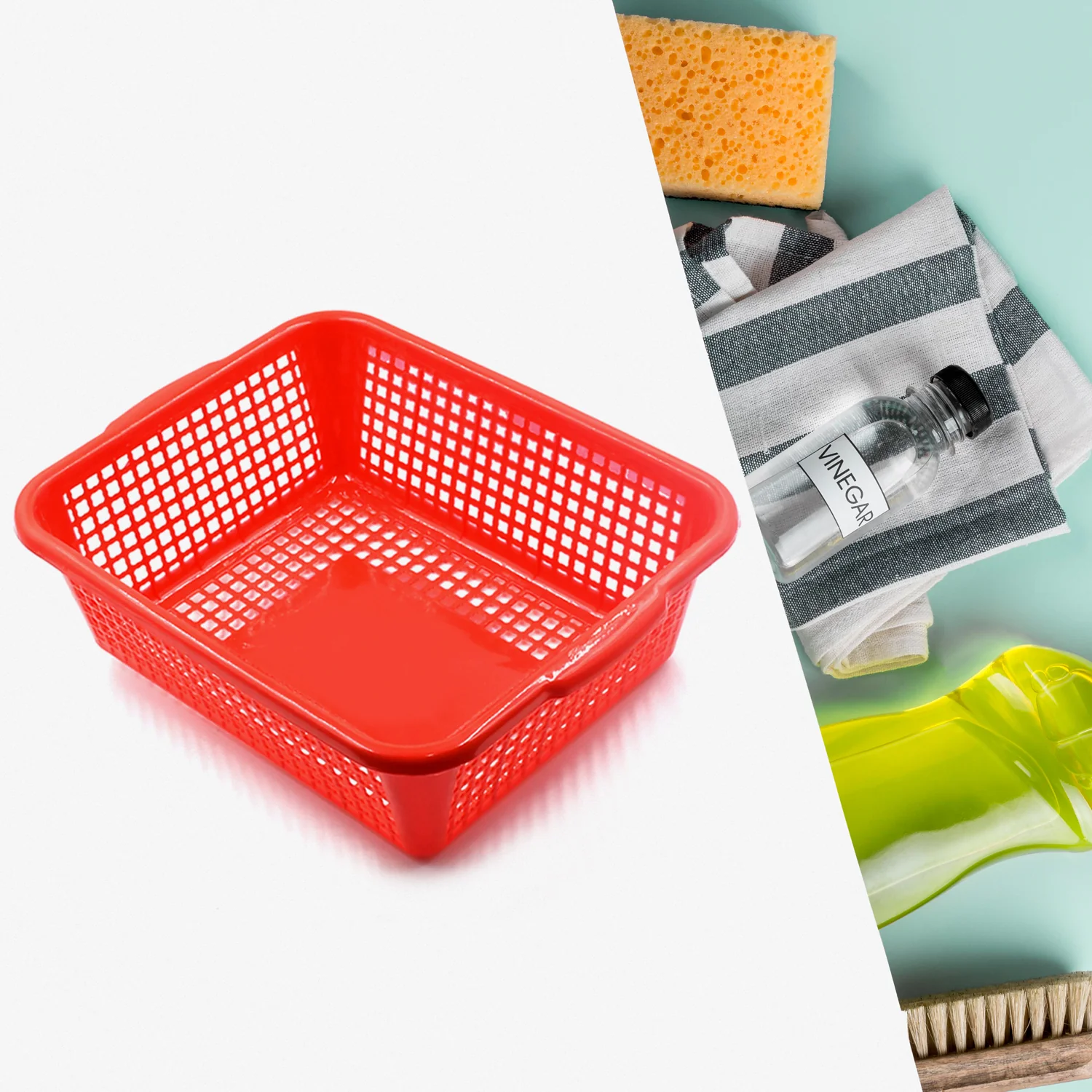 Plastic 3 Pieces Kitchen Large Dish Rack Drainer Vegetables Fruits Washing Basket - Image 4