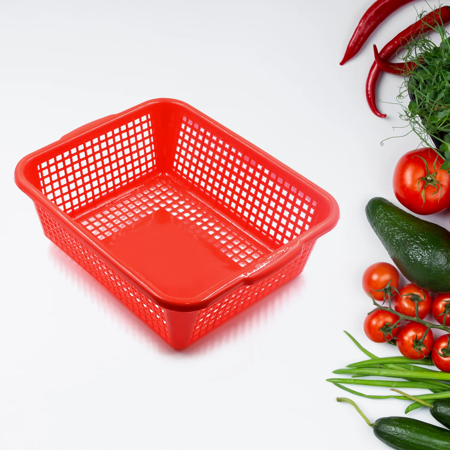 Plastic 3 Pieces Kitchen Large Dish Rack Drainer Vegetables Fruits Washing Basket - Image 5