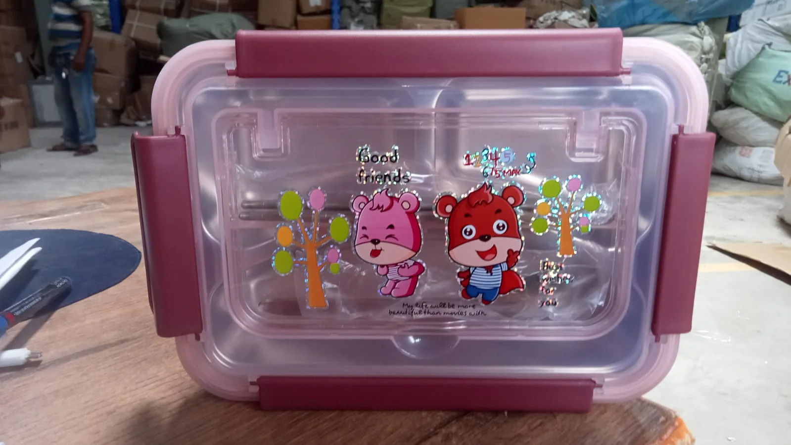 Kids Lunch Box with Steel Spoon & Chopsticks – Food-Safe & Durable - Image 6