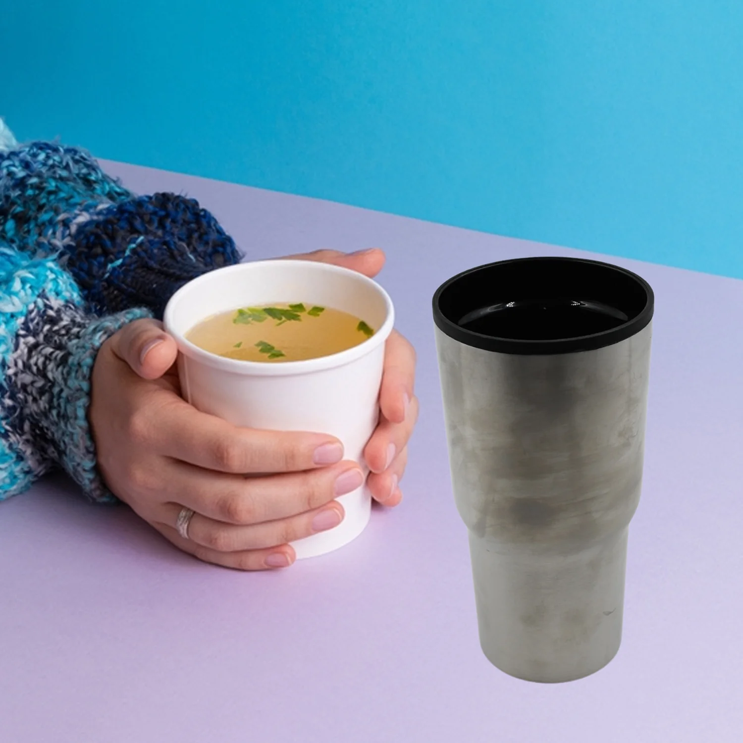 Stainless Steel Vacuum Glass Insulated Coffee Cups Double Walled Travel Mug - Image 3