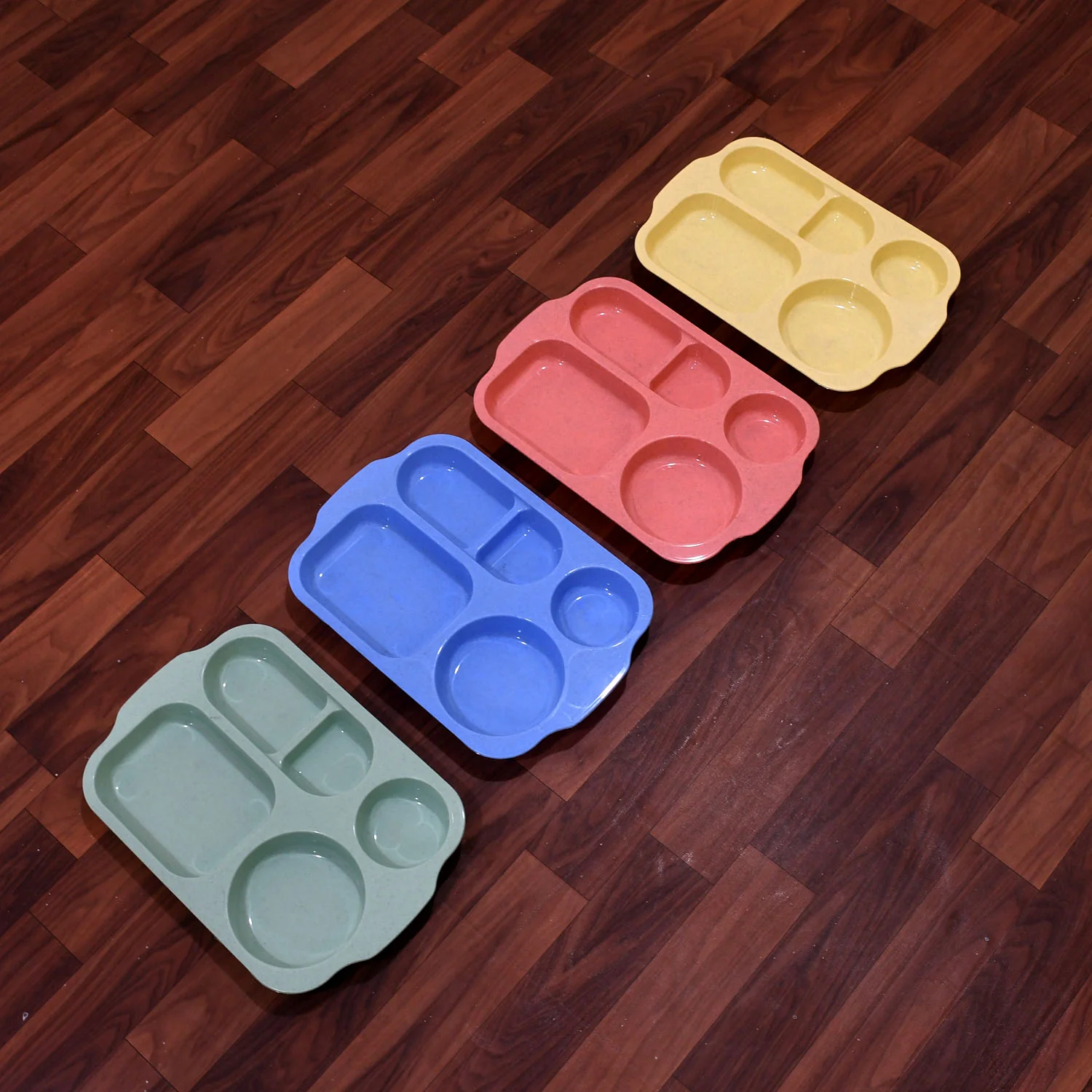 Divided Plates (32 CM, 5 Compartments) Shatterproof Microwave-Safe Tableware - Image 7