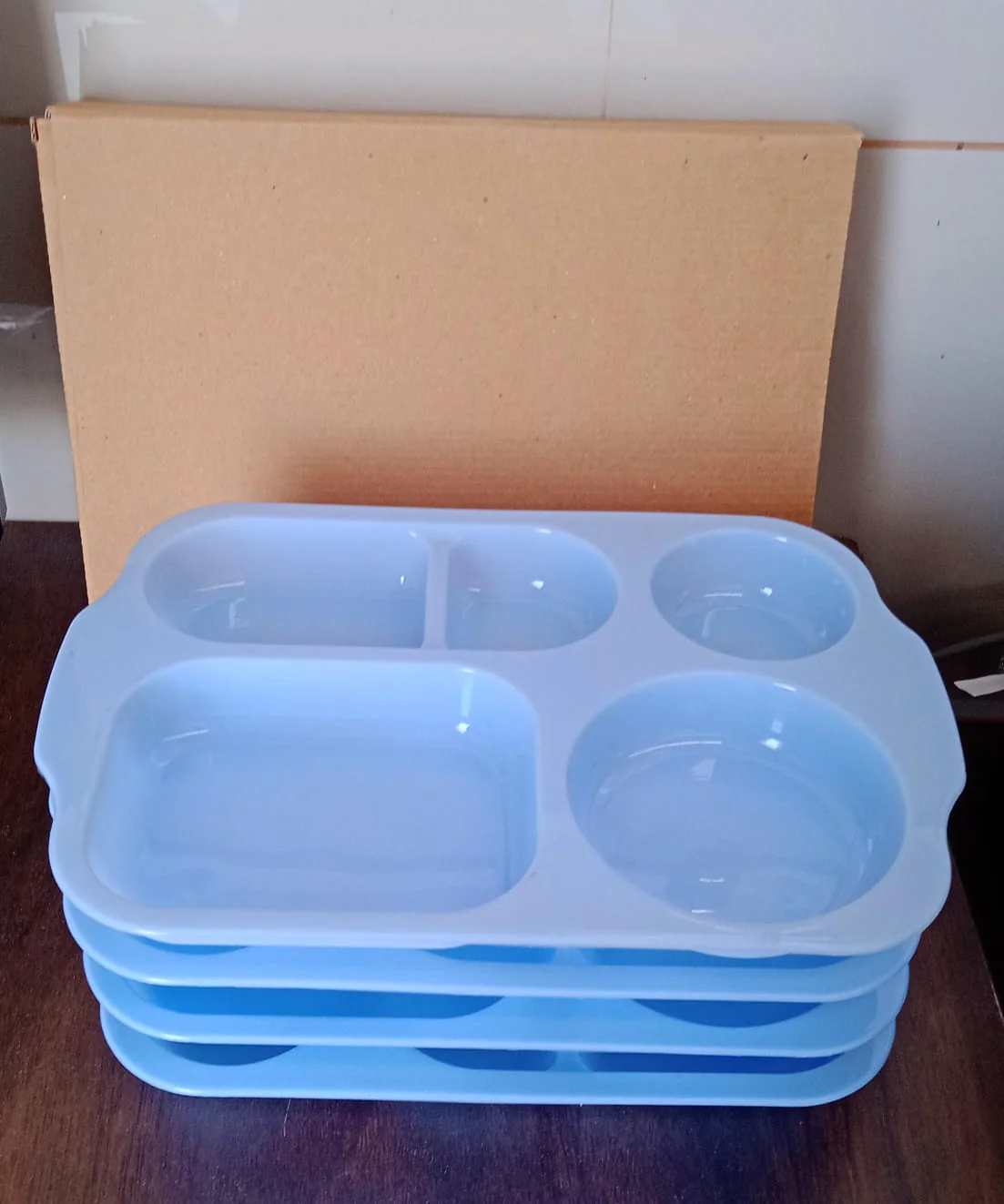 Divided Plates (32 CM, 5 Compartments) Shatterproof Microwave-Safe Tableware - Image 9