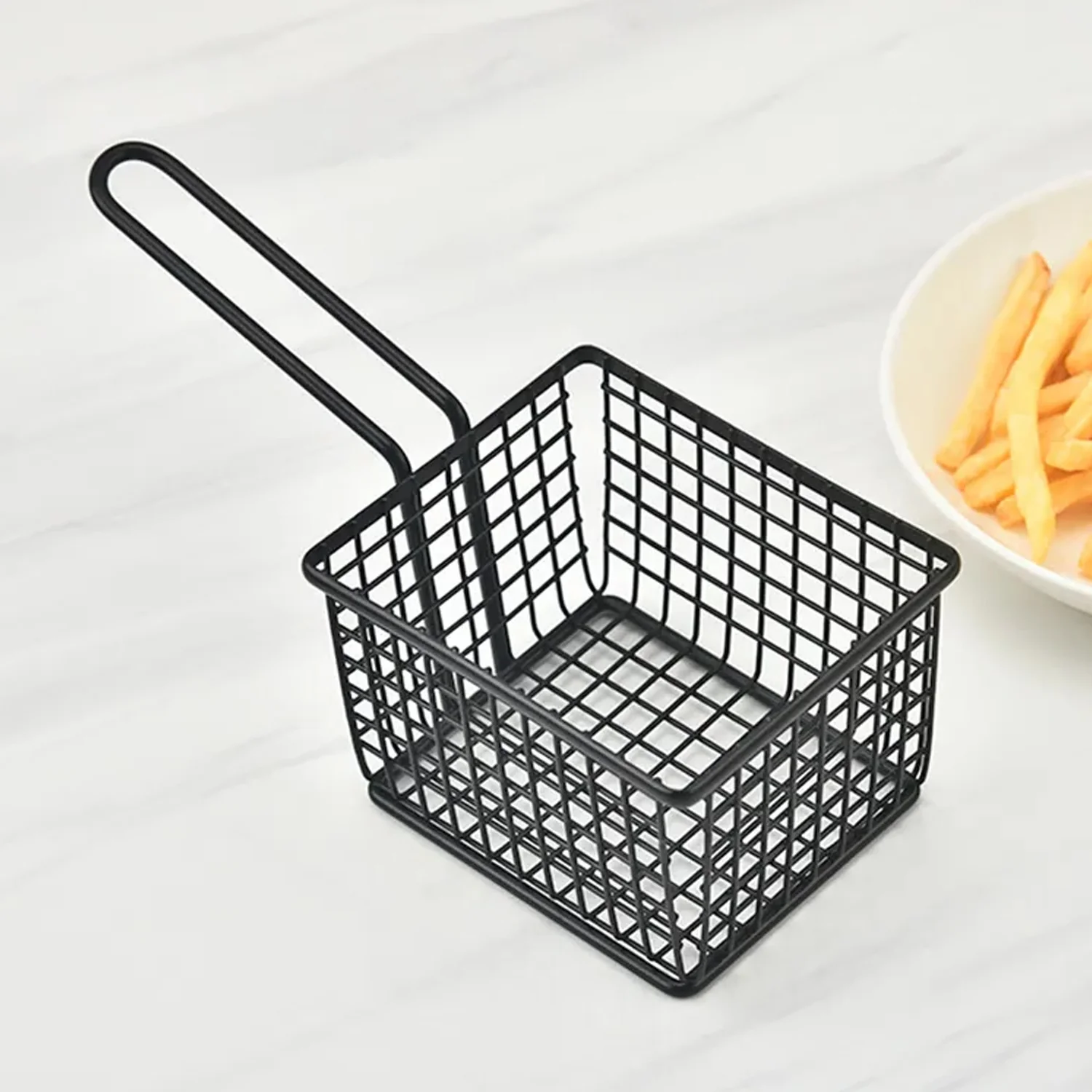 frying baskets for chips Stainless Steel Snack Basket Potato Mesh Strainer Basket - Image 5