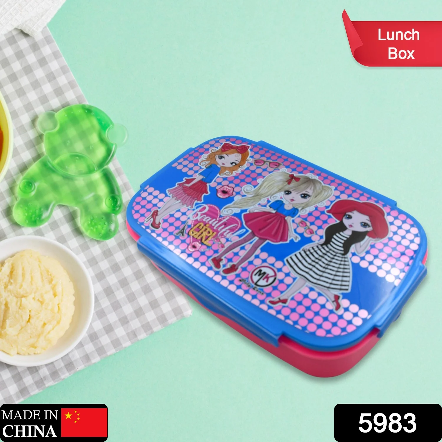 Cartoon Printed Lunch Box with Inner Box & Spoon for Kids School & Travel Use - Image 2