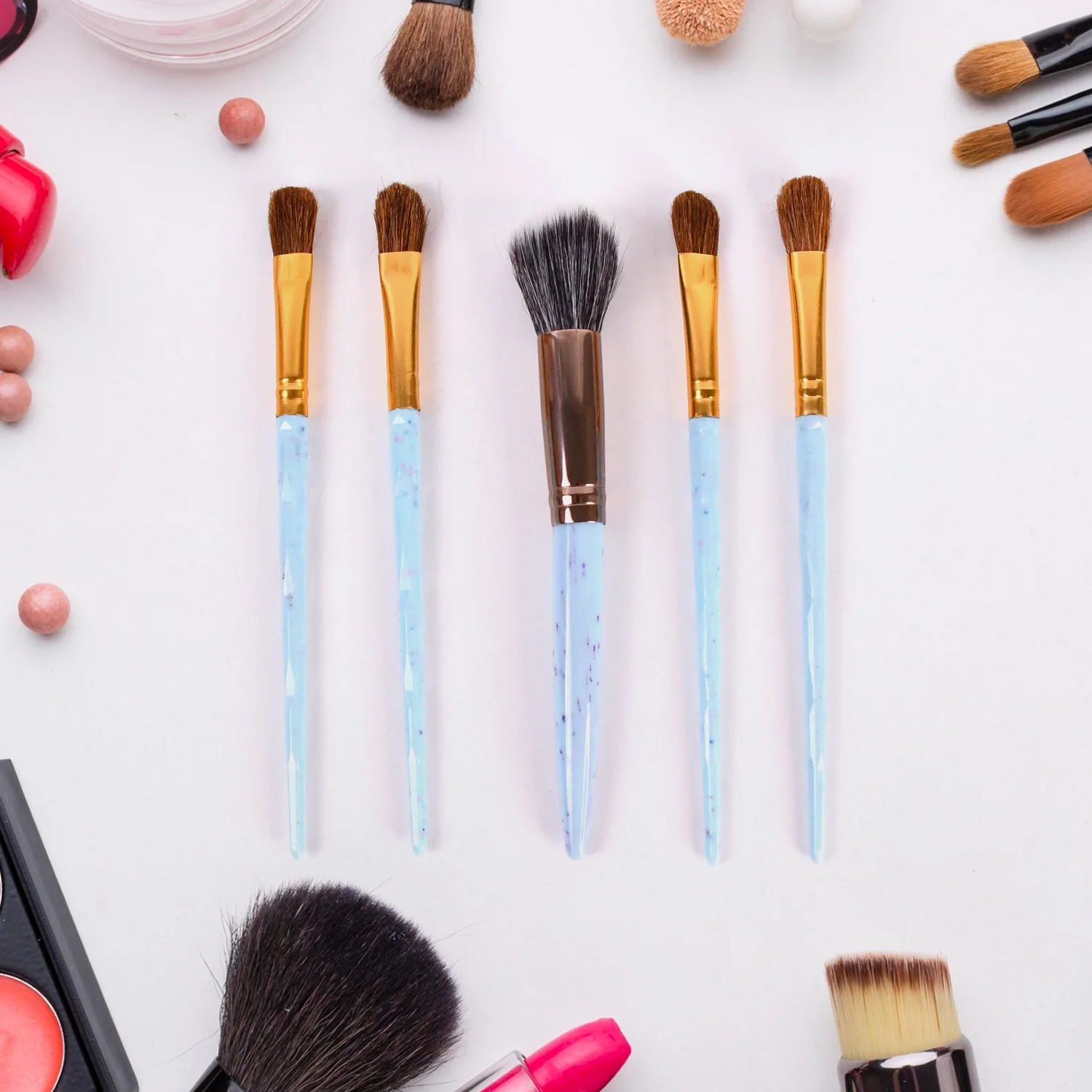 5pc Makeup Brush tools kit (5 Pcs Set / Mix Color) - Image 8