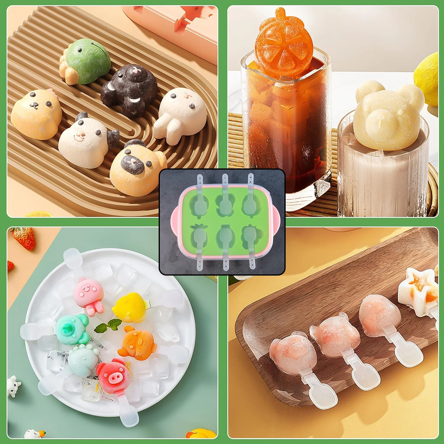 6-Cavity Silicone Ice Cream and Popsicle Mold Tray (1 Set) - Image 3