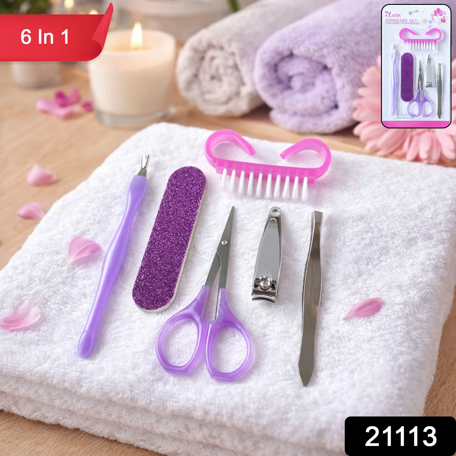 6 In 1 Manicure Pedicure Nail Care Kit (1 Set) - Image 2