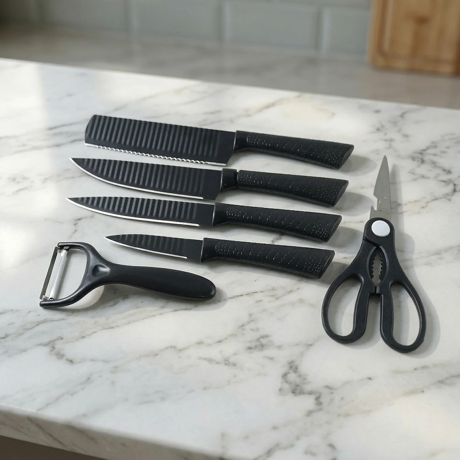 6 In 1 Premium Kitchen Knife Set (1 Set) - Image 7