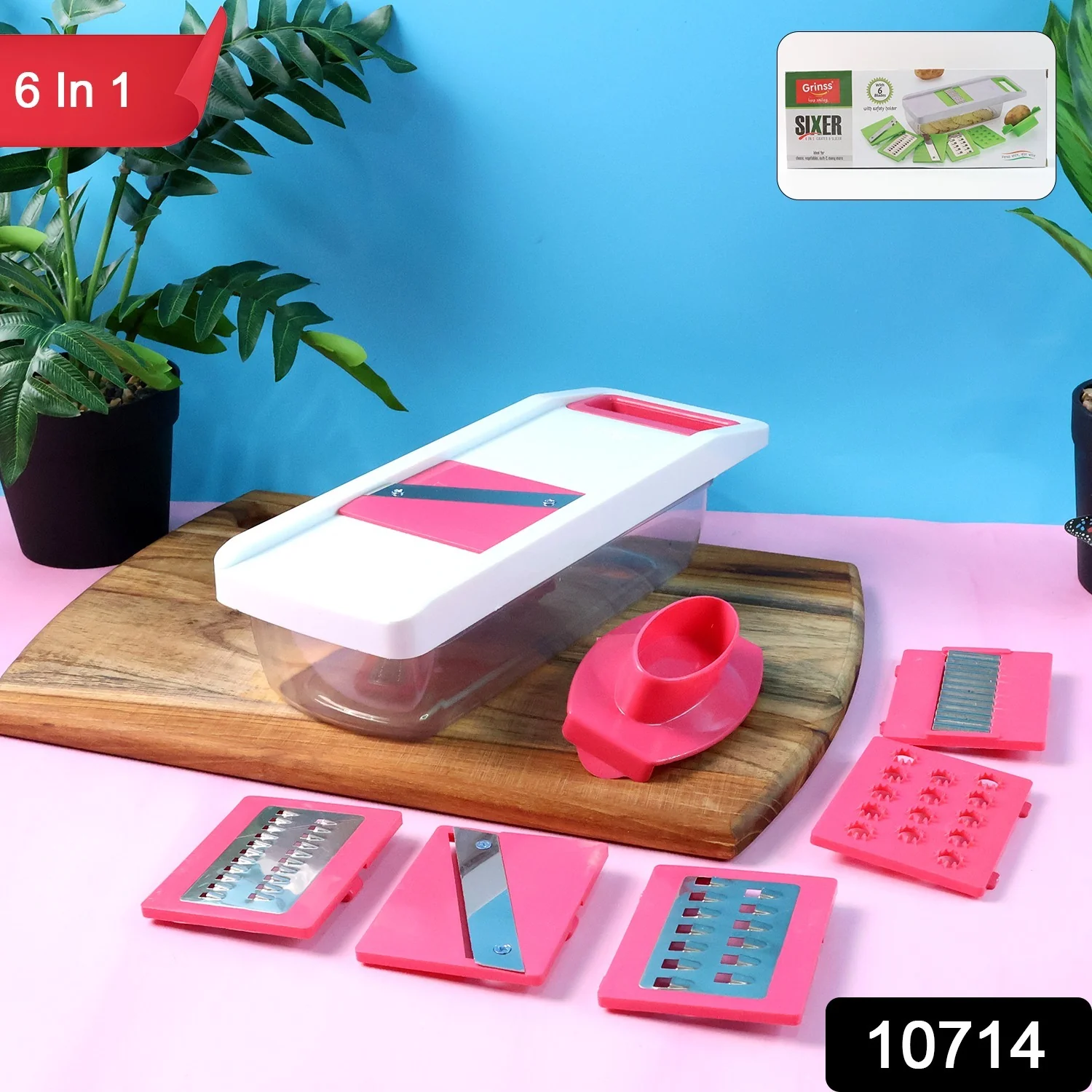 6-in-1 Vegetable Slicer, Grater & Chopper - (Set) - Image 2