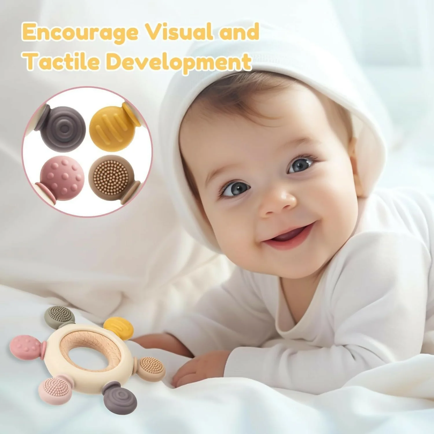 6 Multi color Finger Baby hand Teether - Image 2
