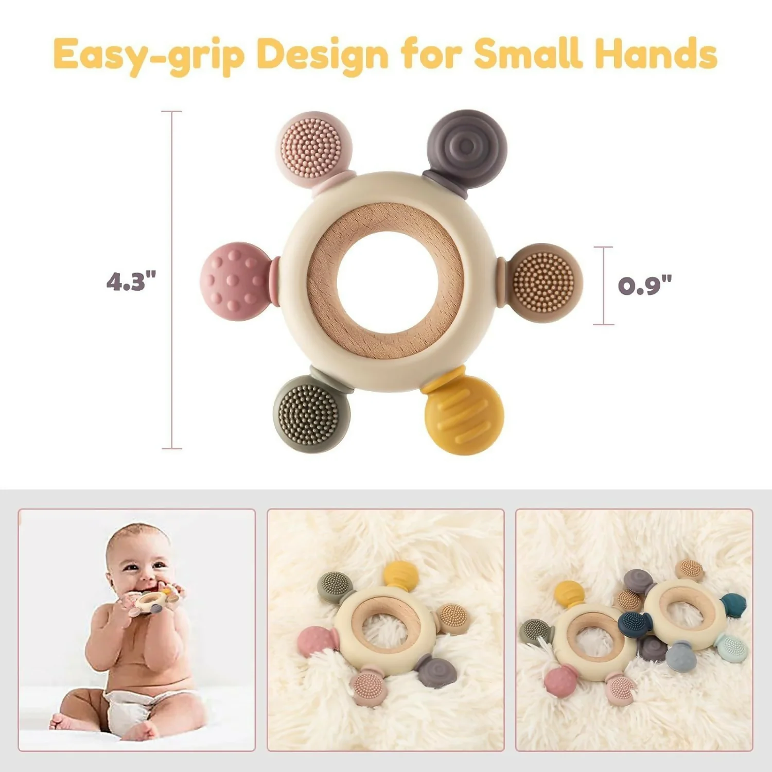 6 Multi color Finger Baby hand Teether - Image 6