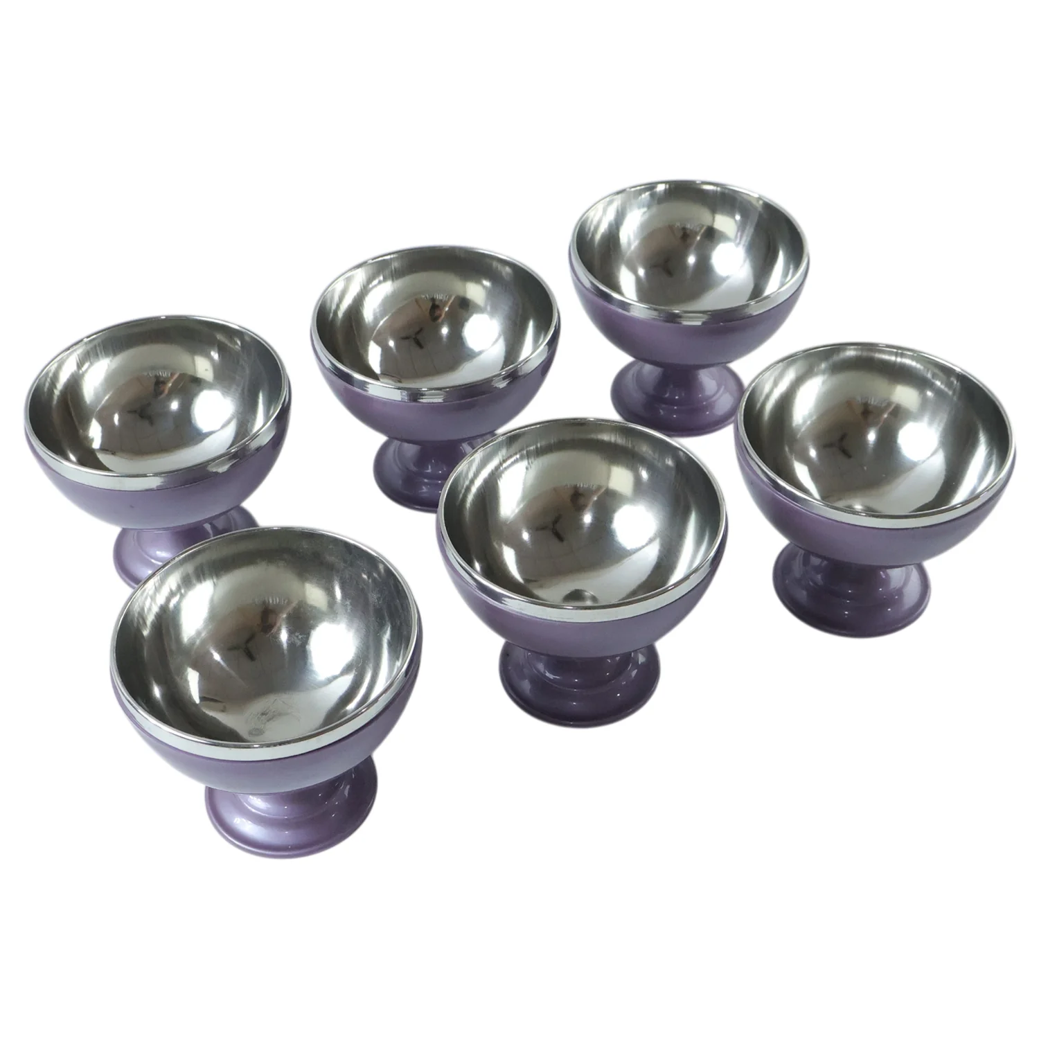 6 Pc Stainless Steel Dessert Bowl Cup Set with Stand - Image 4