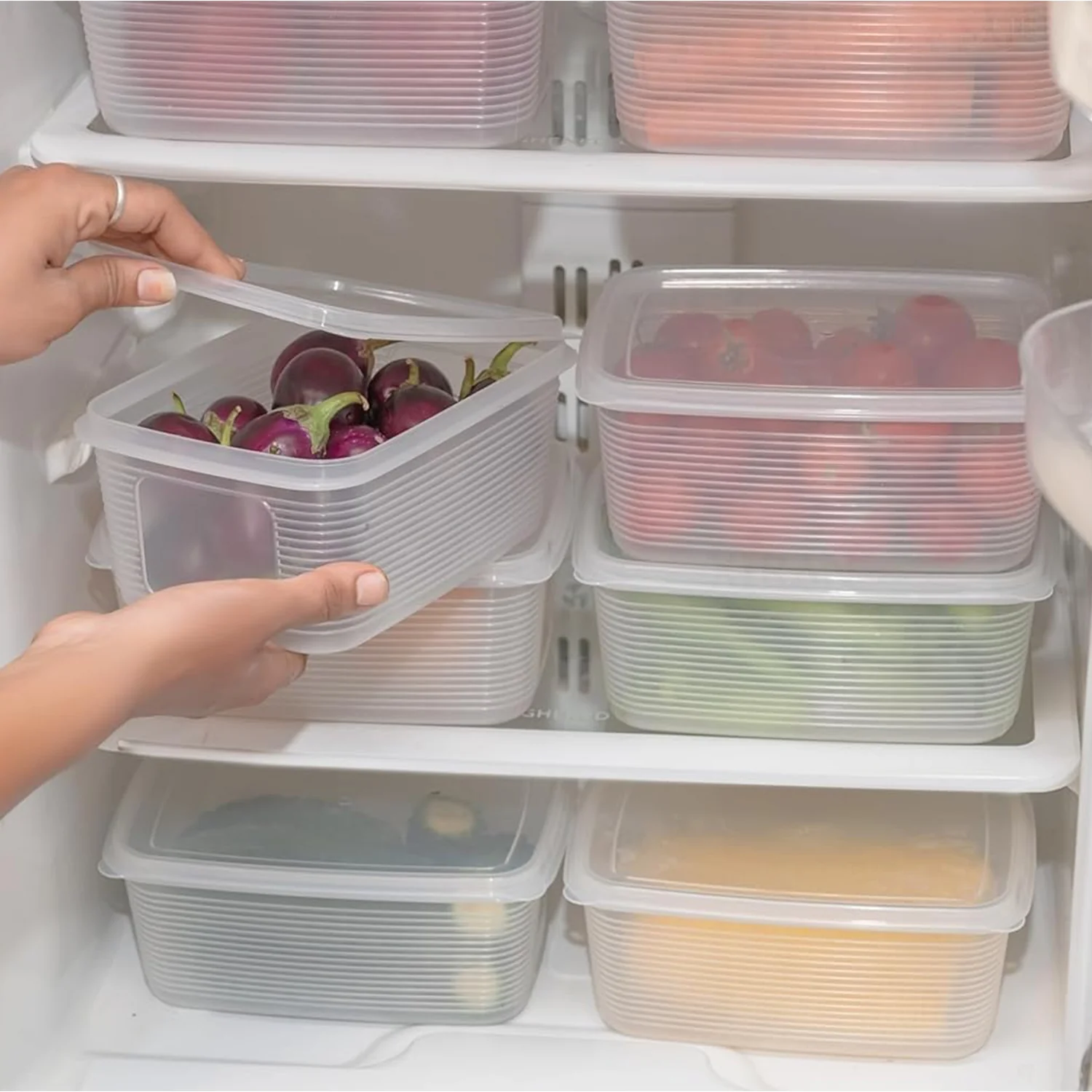 6 Pcs Multipurpose Plastic Food Storage Container Set - Image 4