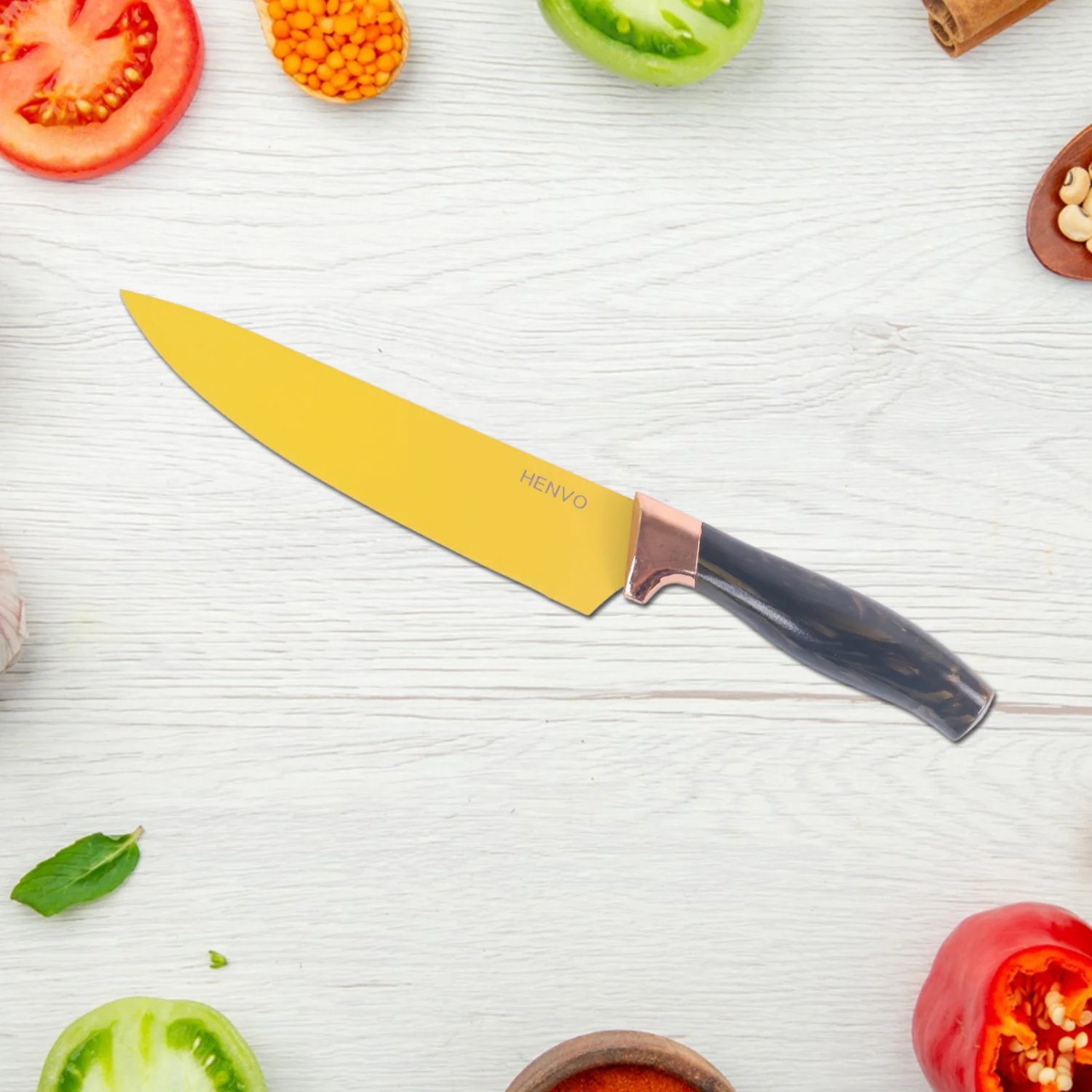 6 Pcs Professional Kitchen Knife Set with Chef Knives, Cleaver, Peeler & Scissors - Image 7