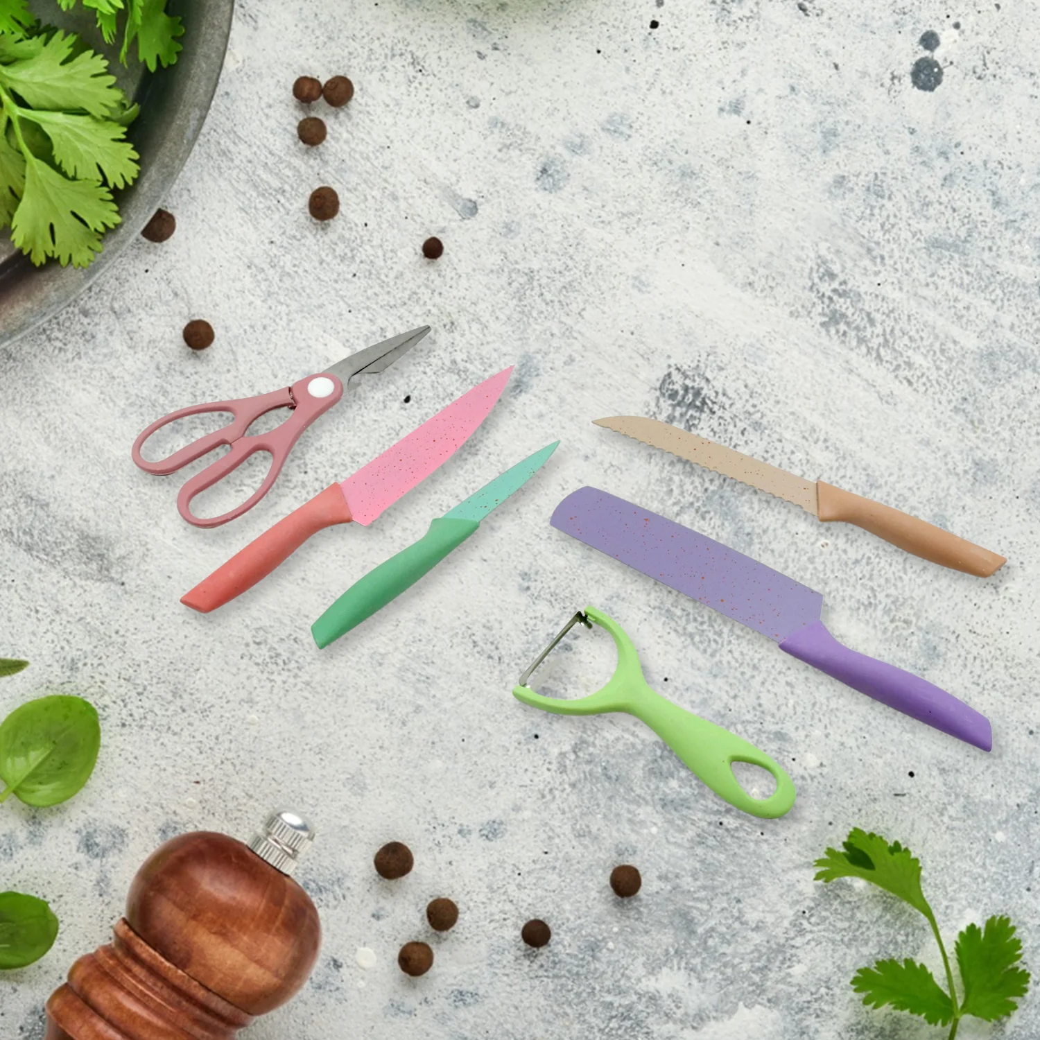 Corrugated 6 Pc Kitchen Knife Set – Professional Knives with Storage Box - Image 5