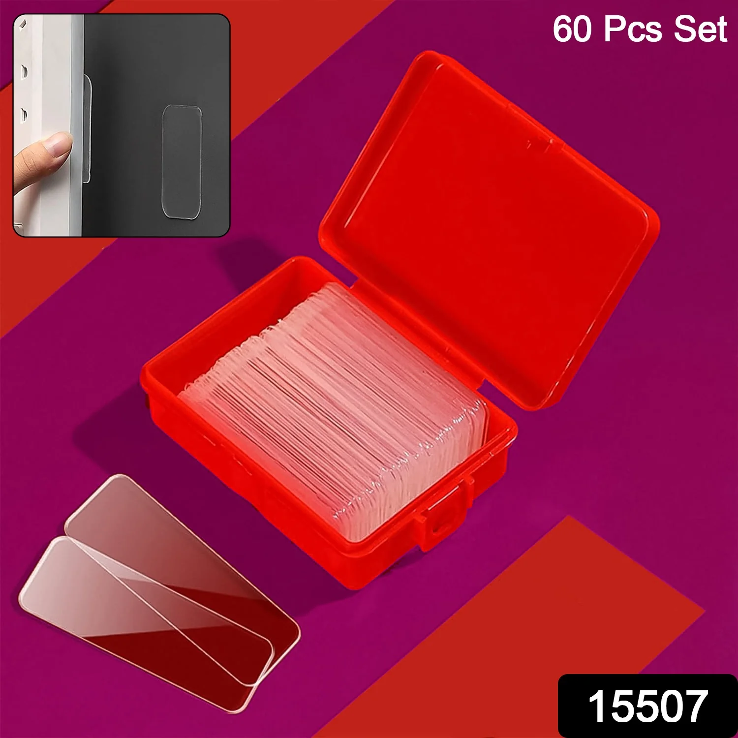 60-Piece (Approx) – Double-Sided Transparent Adhesive Stickers - Image 3