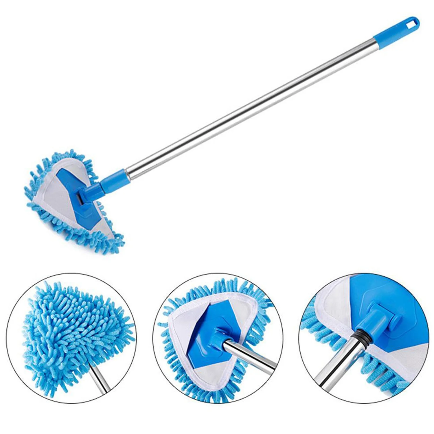 Stainless Steel Adjustable Triangle Mop for Cleaning Wet & Dry Floor Surfaces - Image 10