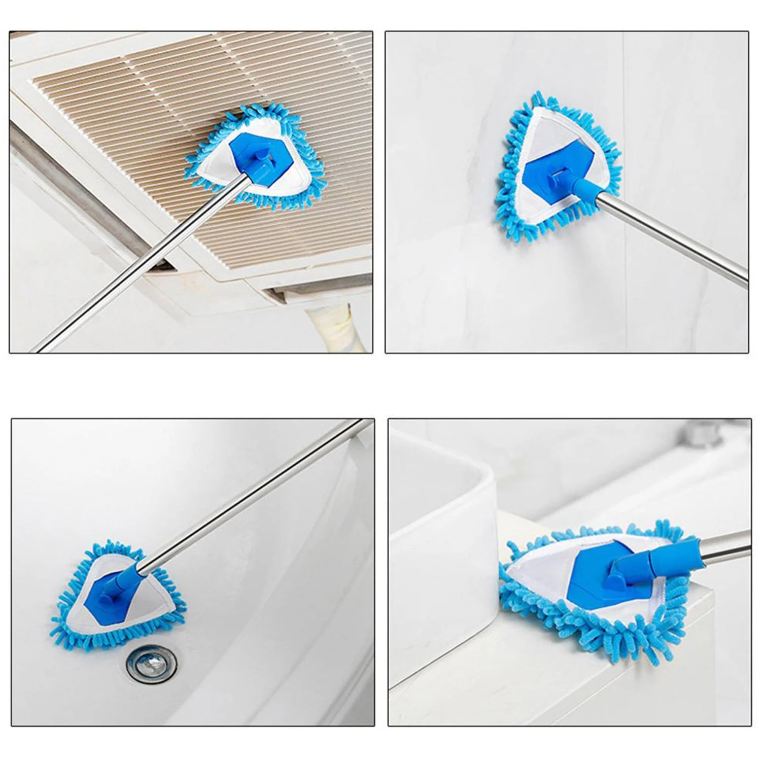 Stainless Steel Adjustable Triangle Mop for Cleaning Wet & Dry Floor Surfaces - Image 11