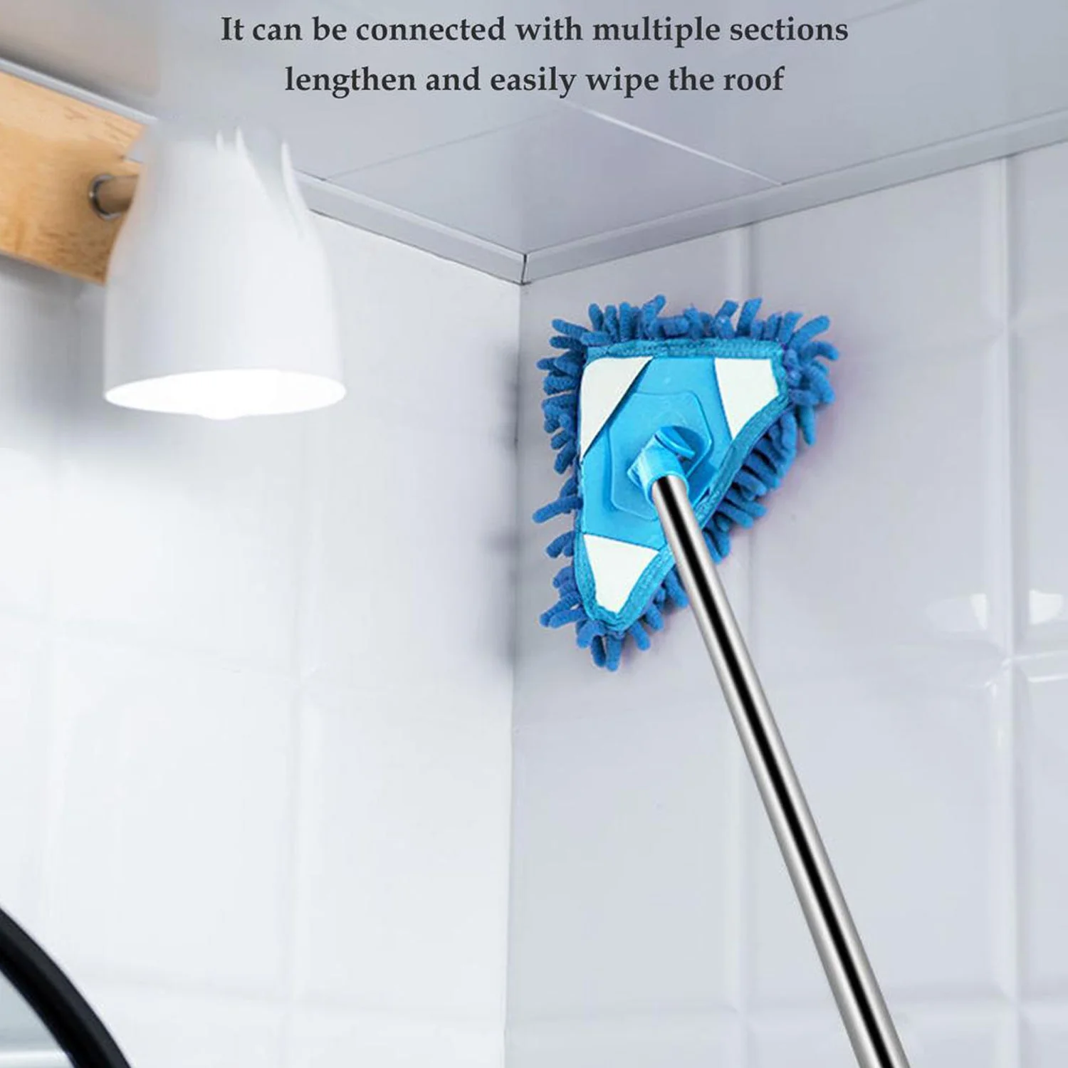 Stainless Steel Adjustable Triangle Mop for Cleaning Wet & Dry Floor Surfaces - Image 6
