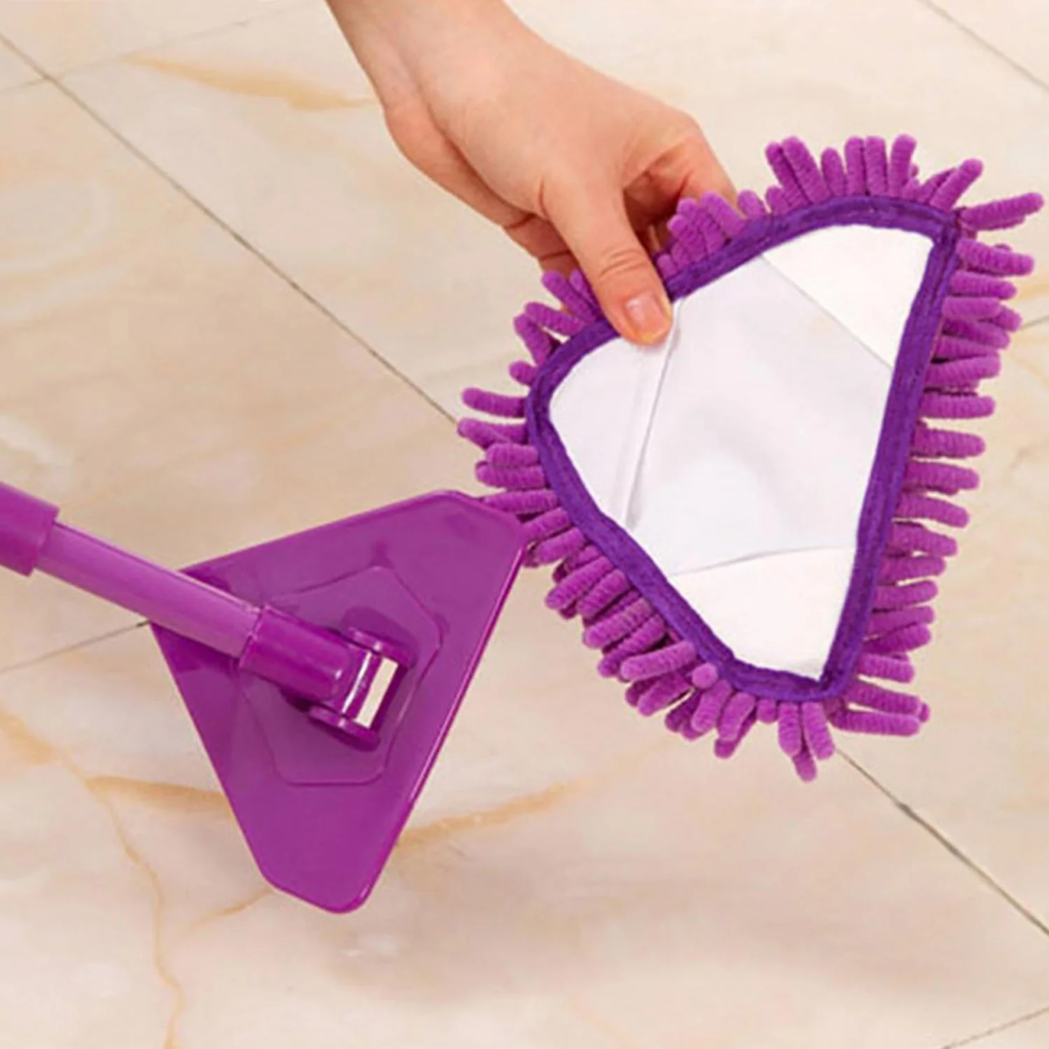 Stainless Steel Adjustable Triangle Mop for Cleaning Wet & Dry Floor Surfaces - Image 8