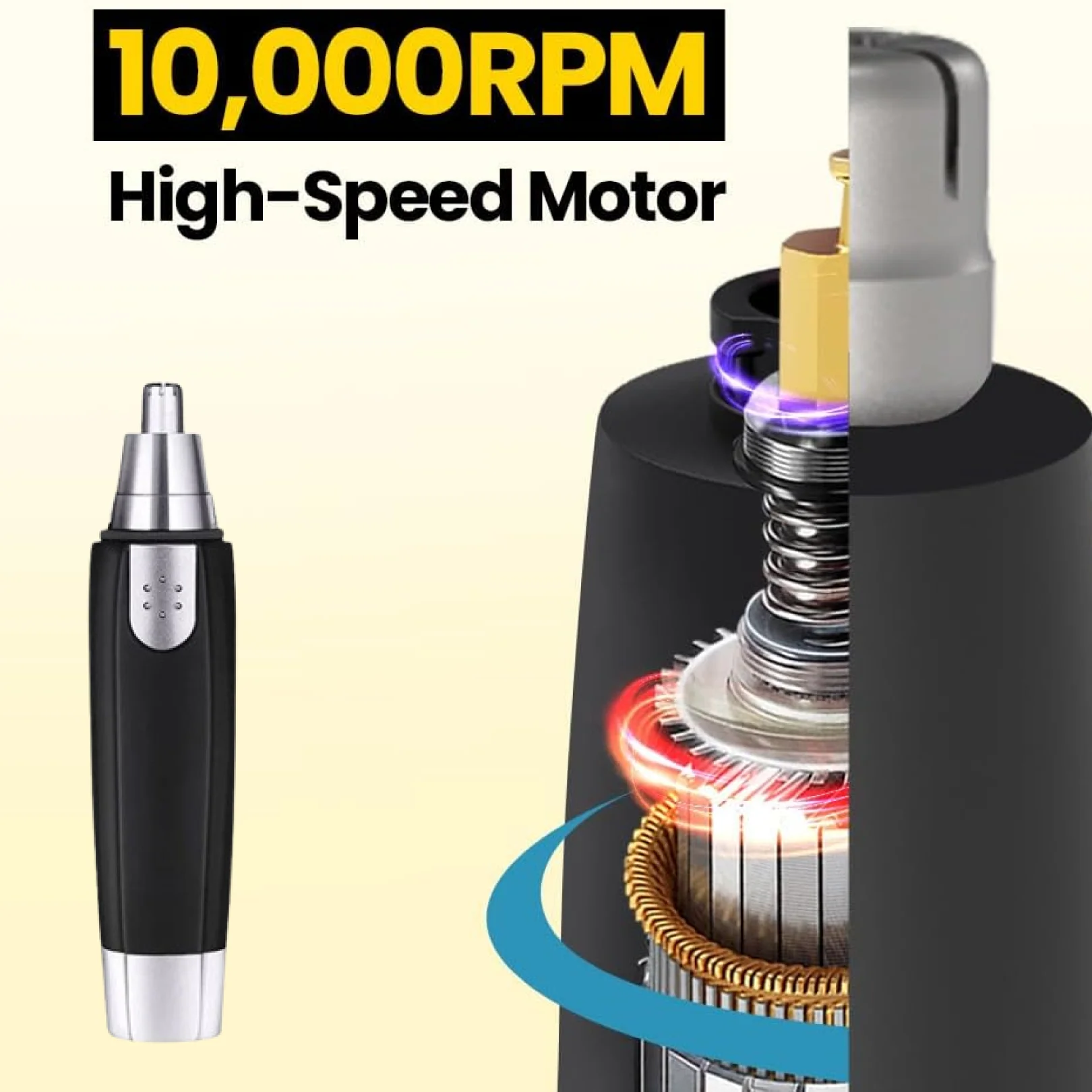 Sharp Steel Battery-Operated Ear and Nose Hair Trimmer - Image 3
