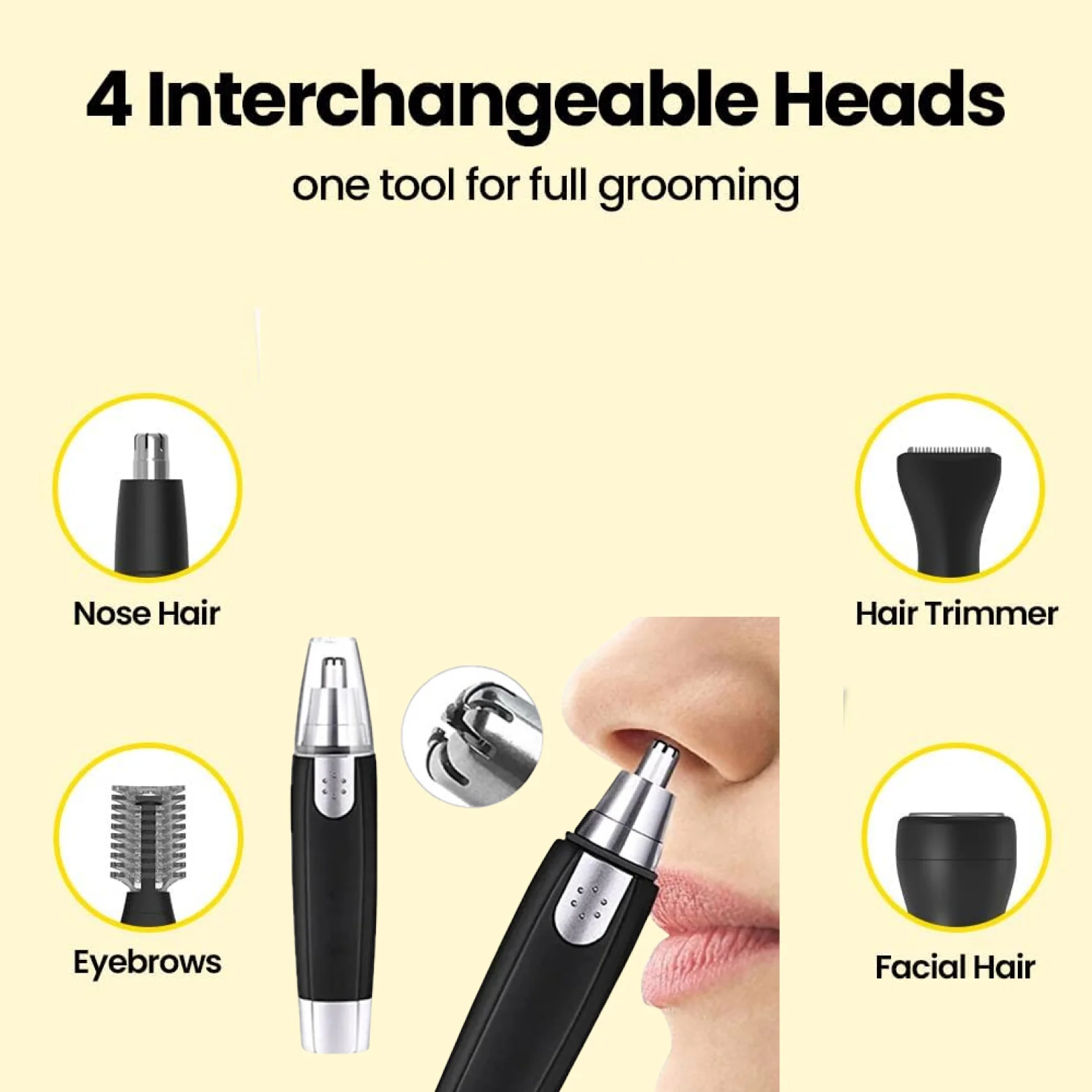 Sharp Steel Battery-Operated Ear and Nose Hair Trimmer - Image 4