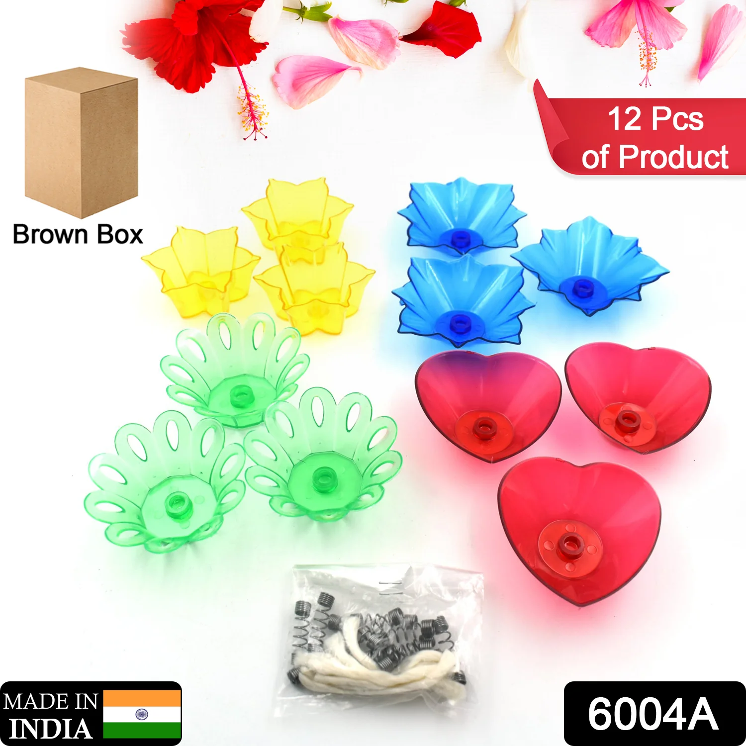 Candle Cup with Multi Shape, Diwali  (Multicolor) (12 Pcs Set) - Image 2