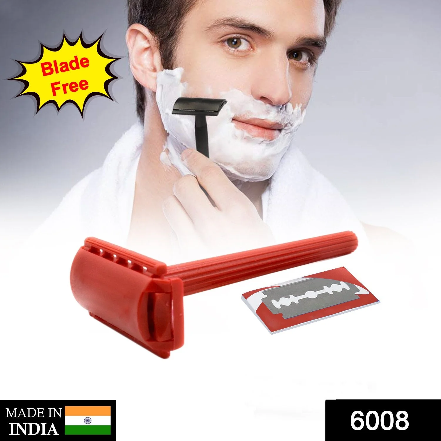 Shaving Razor for Men Blade Razor with Plastic Grip Handle (With Card Packing) - Image 2