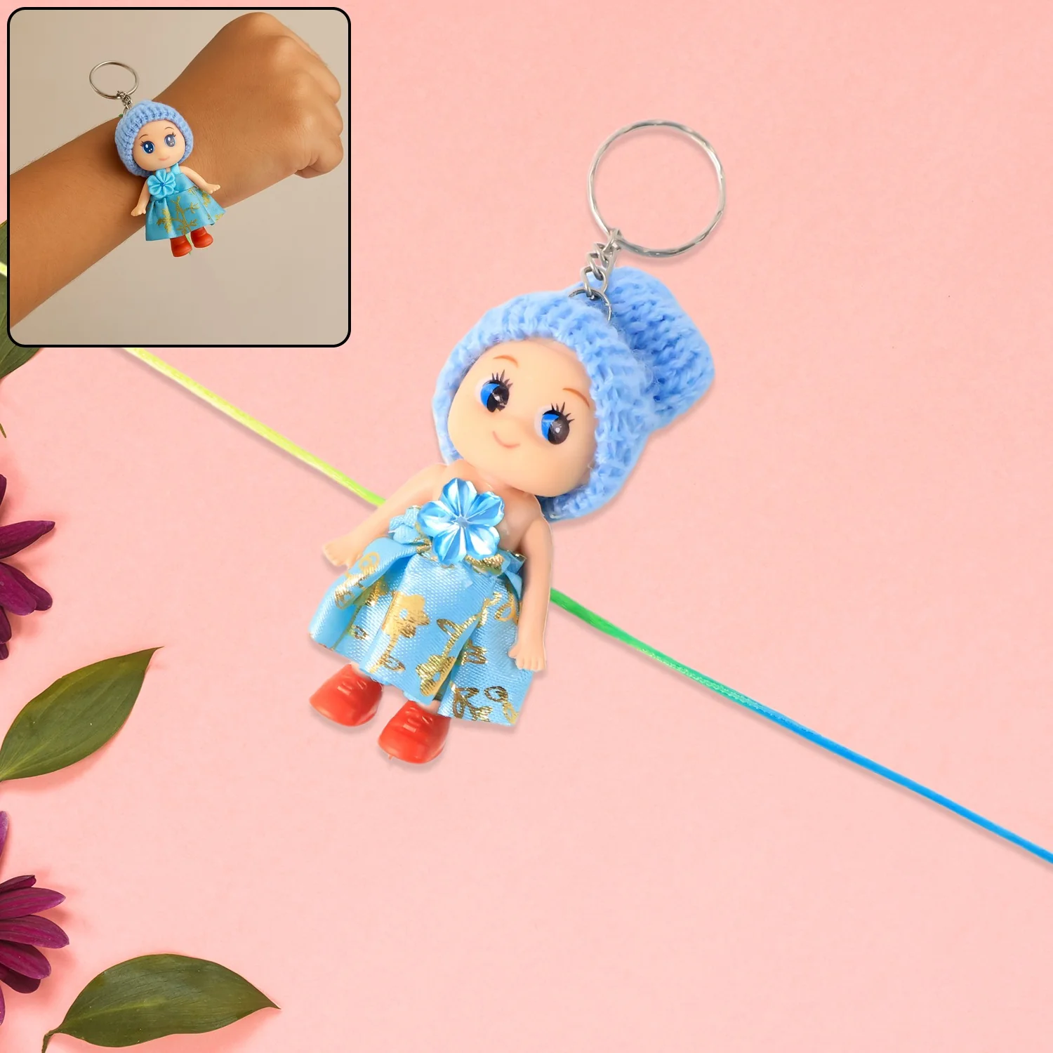 2-in-1 Kids Doll Bracelet Keychain – Stylish Soft Toy Bracelet & Bag Charm - Image 2