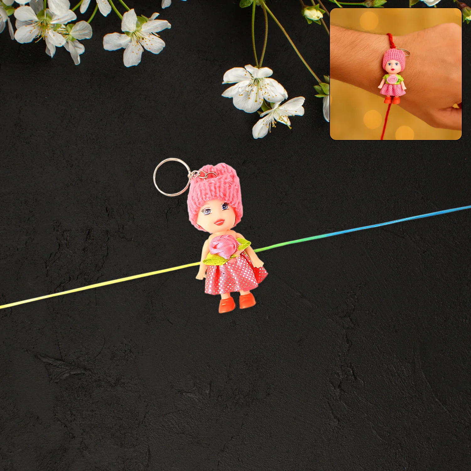 2-in-1 Kids Doll Bracelet Keychain – Stylish Soft Toy Bracelet & Bag Charm - Image 3