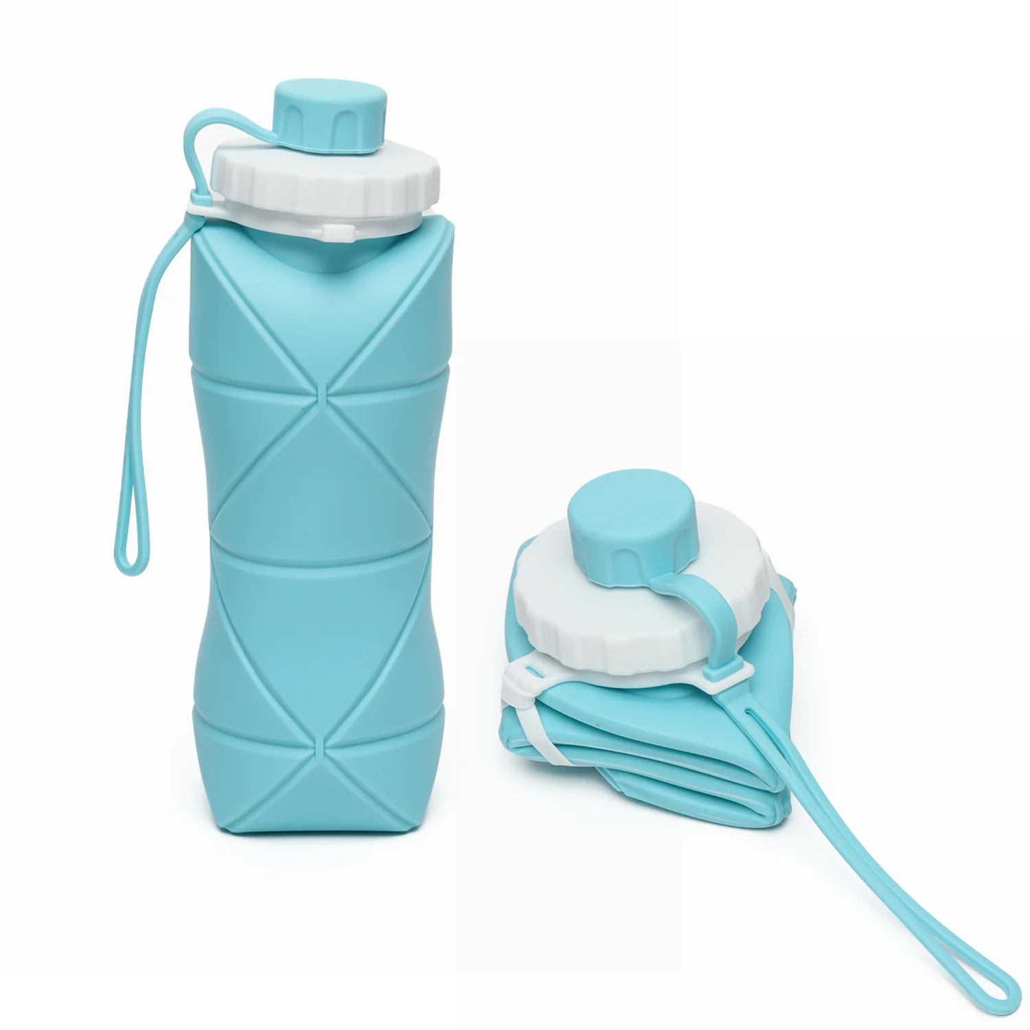 600ml Collapsible Silicone Water Bottle for Travel, Sports, Gym & Office (1 Pc) - Image 5