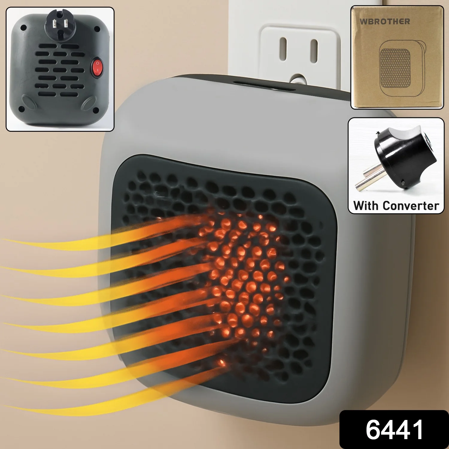 600W Wall-Mounted Plug-In Room Heater (1 Pc / With Conveter) - Image 2