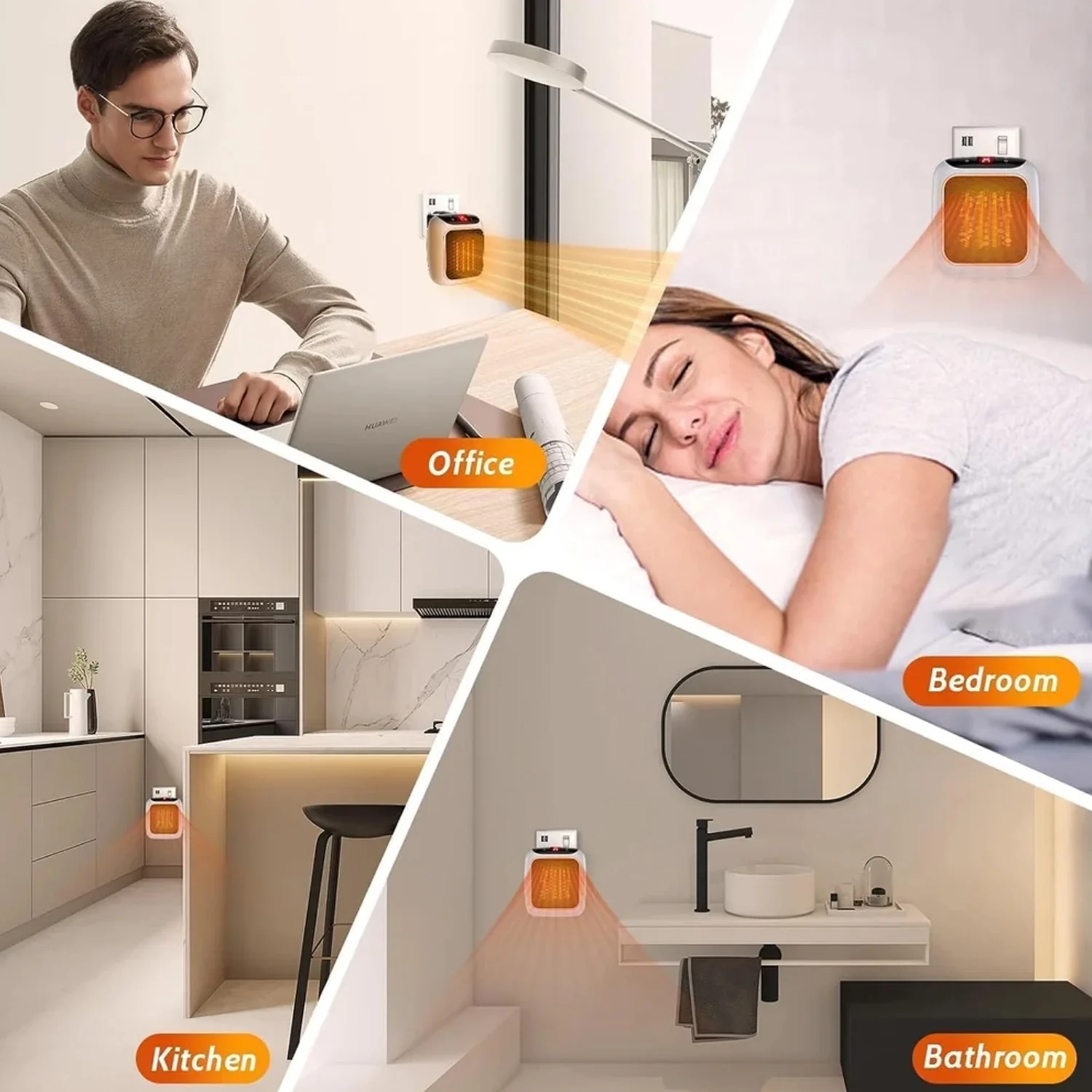 600W Wall-Mounted Plug-In Room Heater (1 Pc / With Conveter) - Image 6